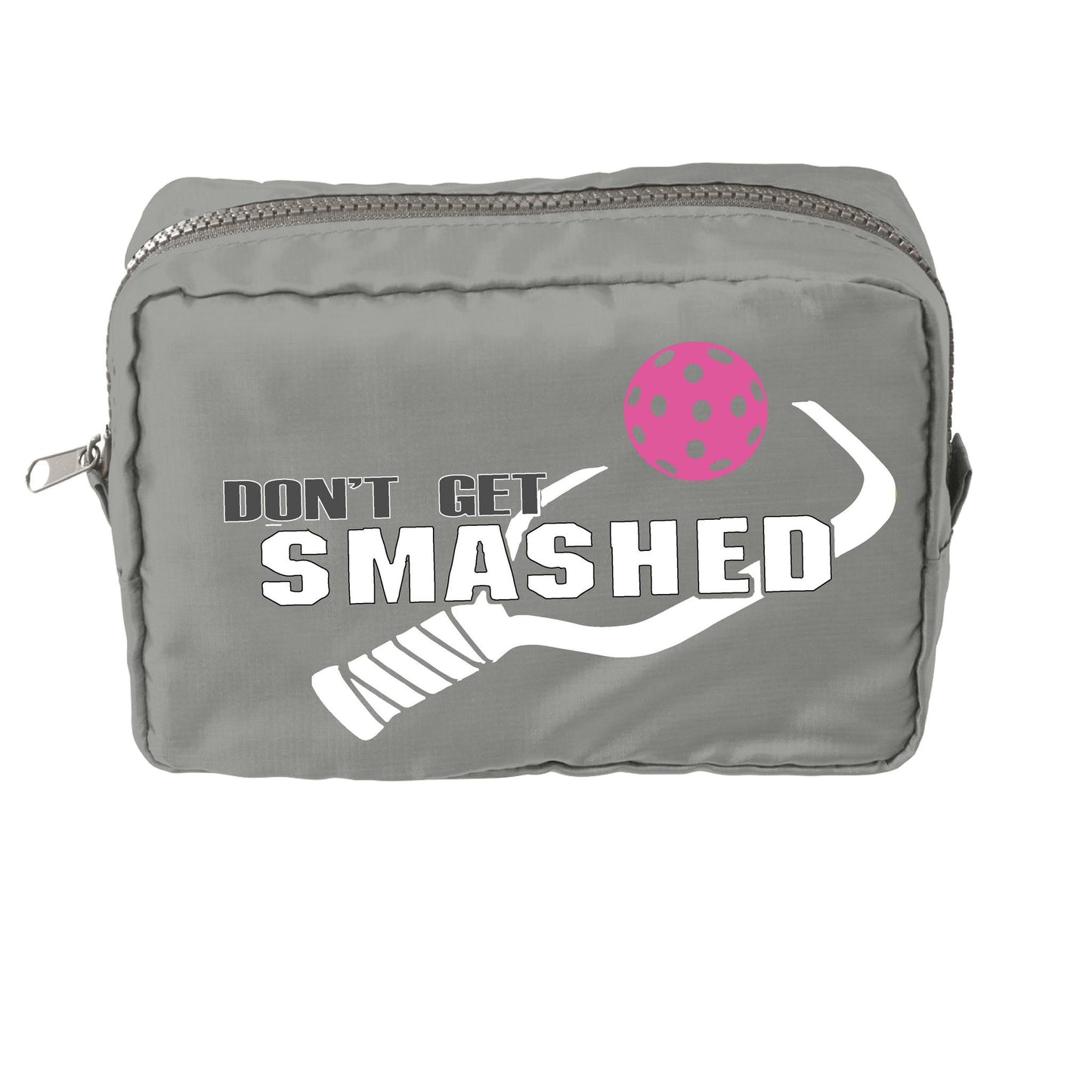 Don't Get Smashed With Pickleballs (Customizable) | Pickleball Dimensional Cosmetic Pouch Bag | Small Size Court Dimensional Bag
