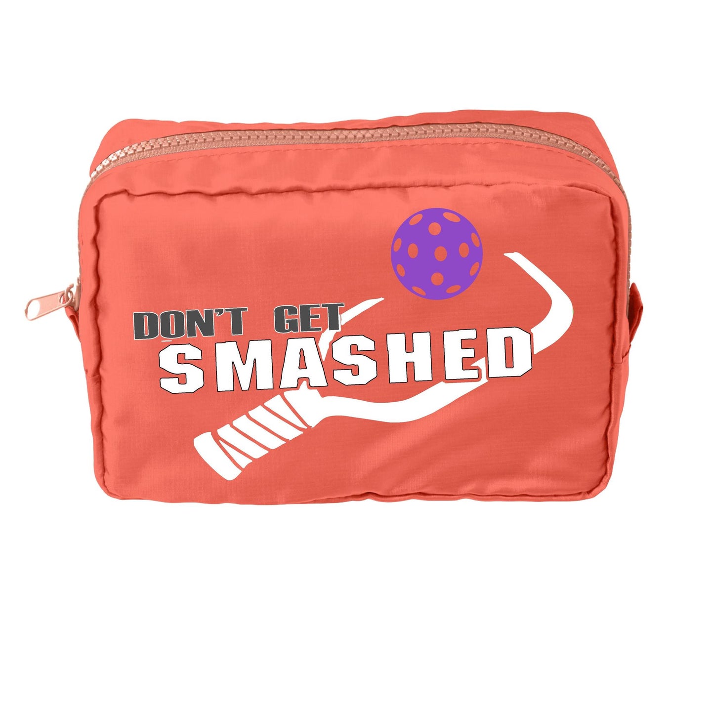 Don't Get Smashed With Pickleballs (Customizable) | Pickleball Dimensional Cosmetic Pouch Bag | Small Size Court Dimensional Bag