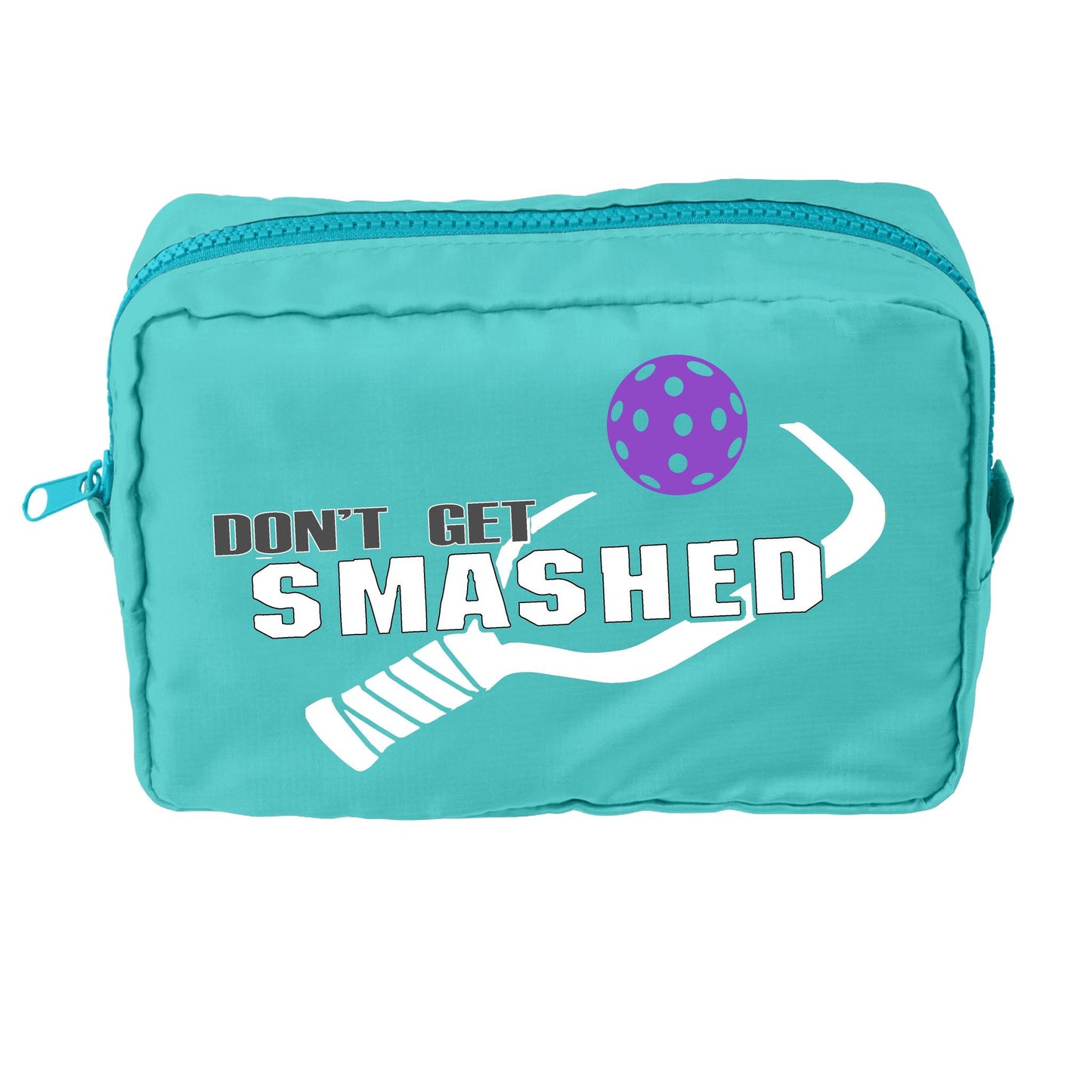 Don't Get Smashed With Pickleballs (Customizable) | Pickleball Dimensional Cosmetic Pouch Bag | Small Size Court Dimensional Bag