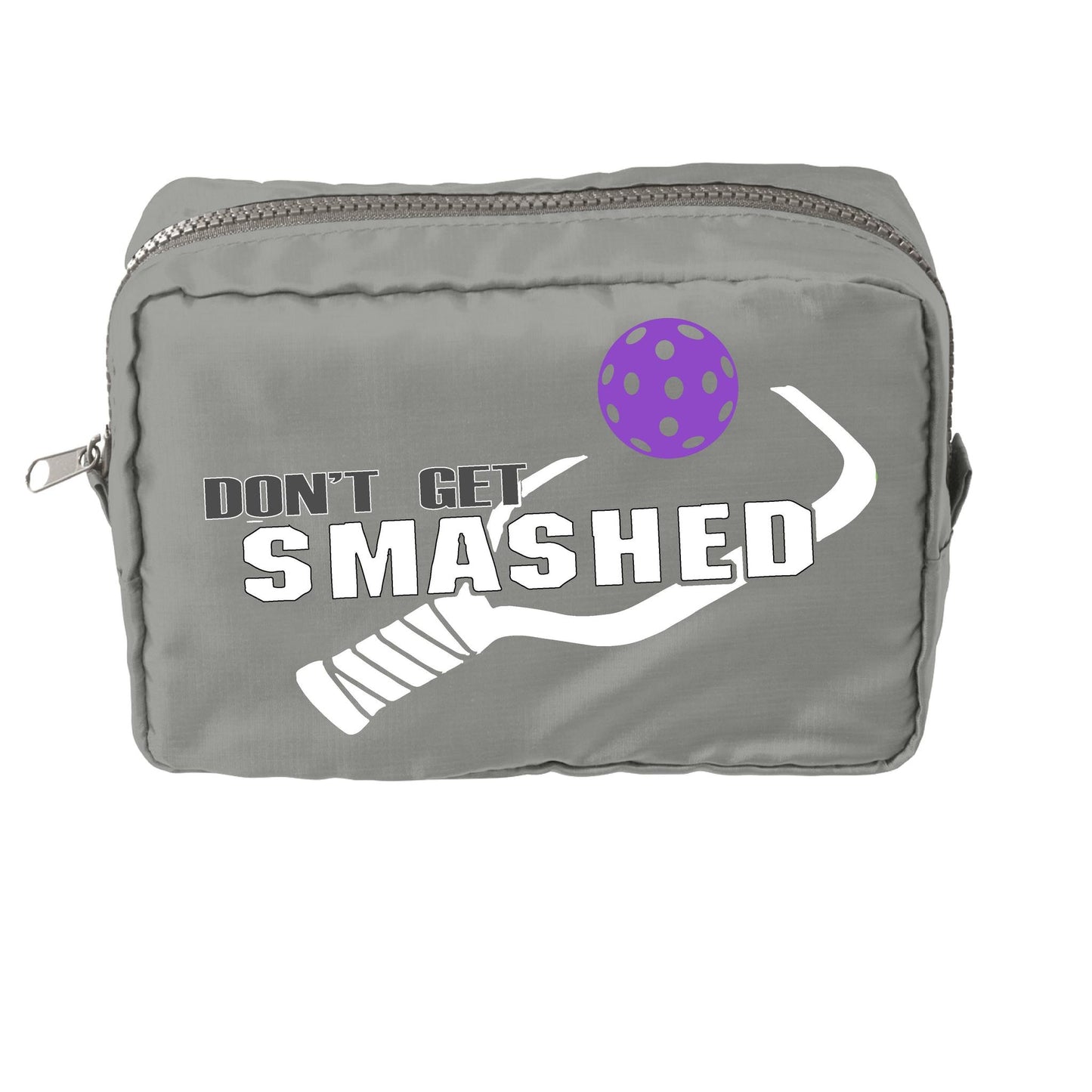 Don't Get Smashed With Pickleballs (Customizable) | Pickleball Dimensional Cosmetic Pouch Bag | Small Size Court Dimensional Bag