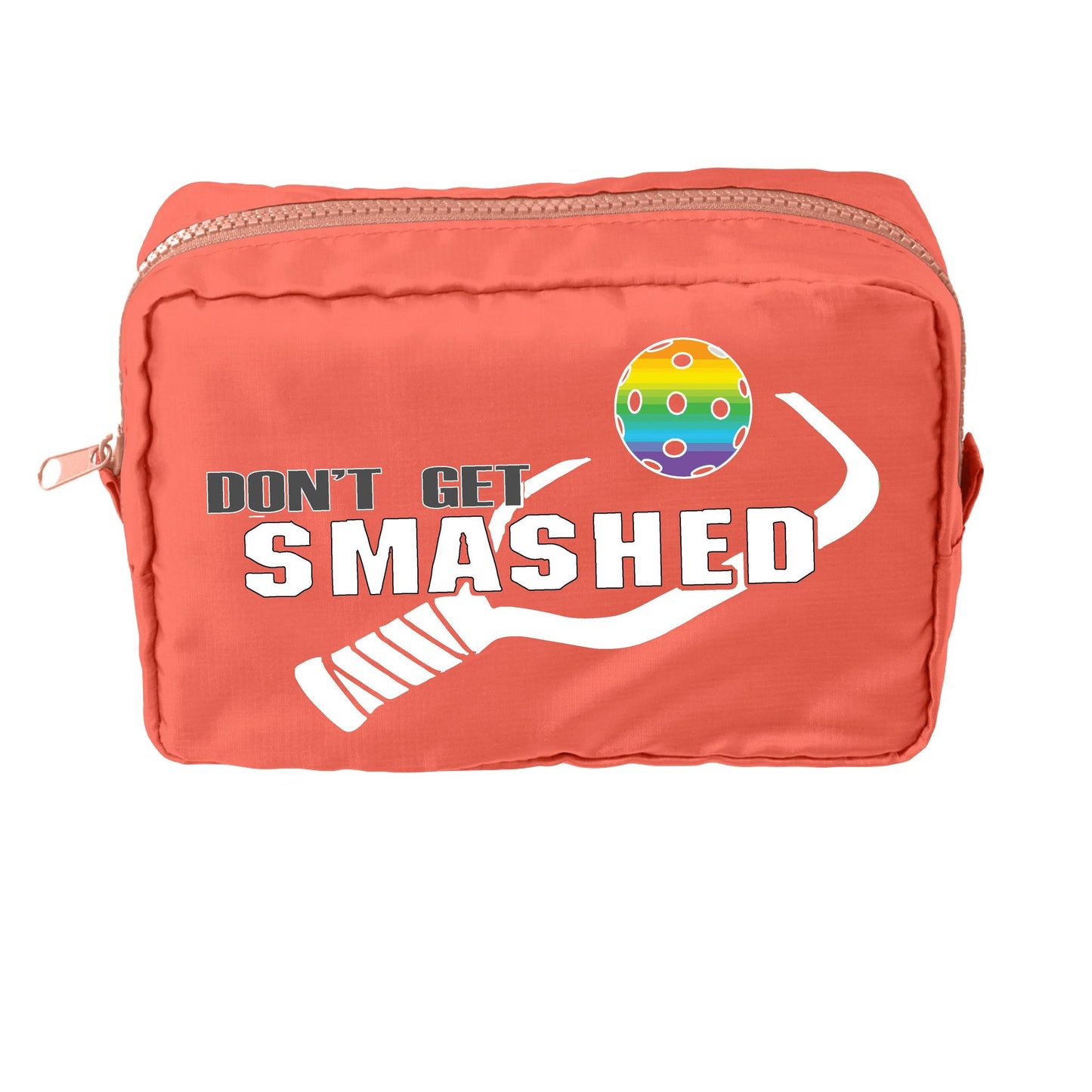 Don't Get Smashed With Pickleballs (Customizable) | Pickleball Dimensional Cosmetic Pouch Bag | Small Size Court Dimensional Bag