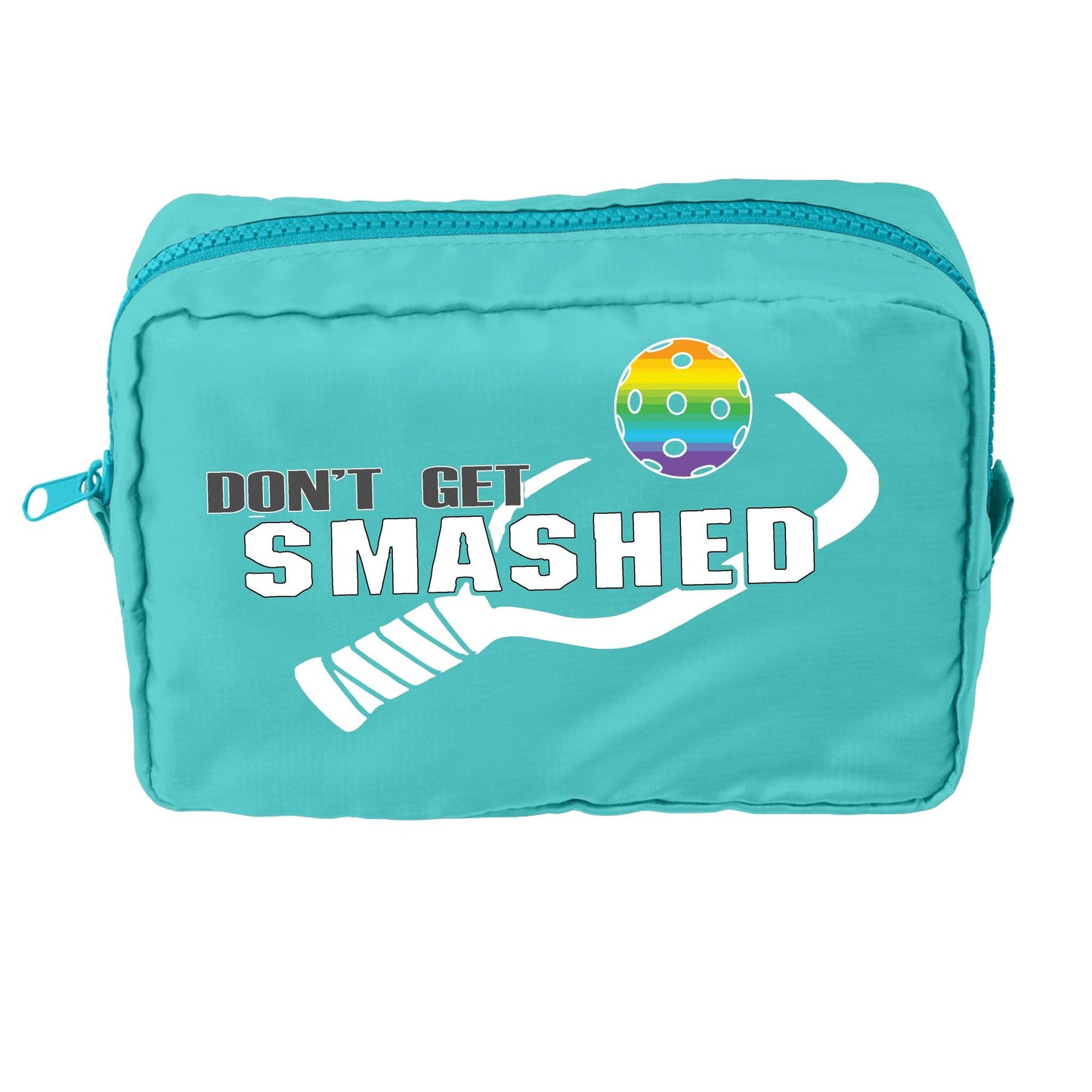 Don't Get Smashed With Pickleballs (Customizable) | Pickleball Dimensional Cosmetic Pouch Bag | Small Size Court Dimensional Bag