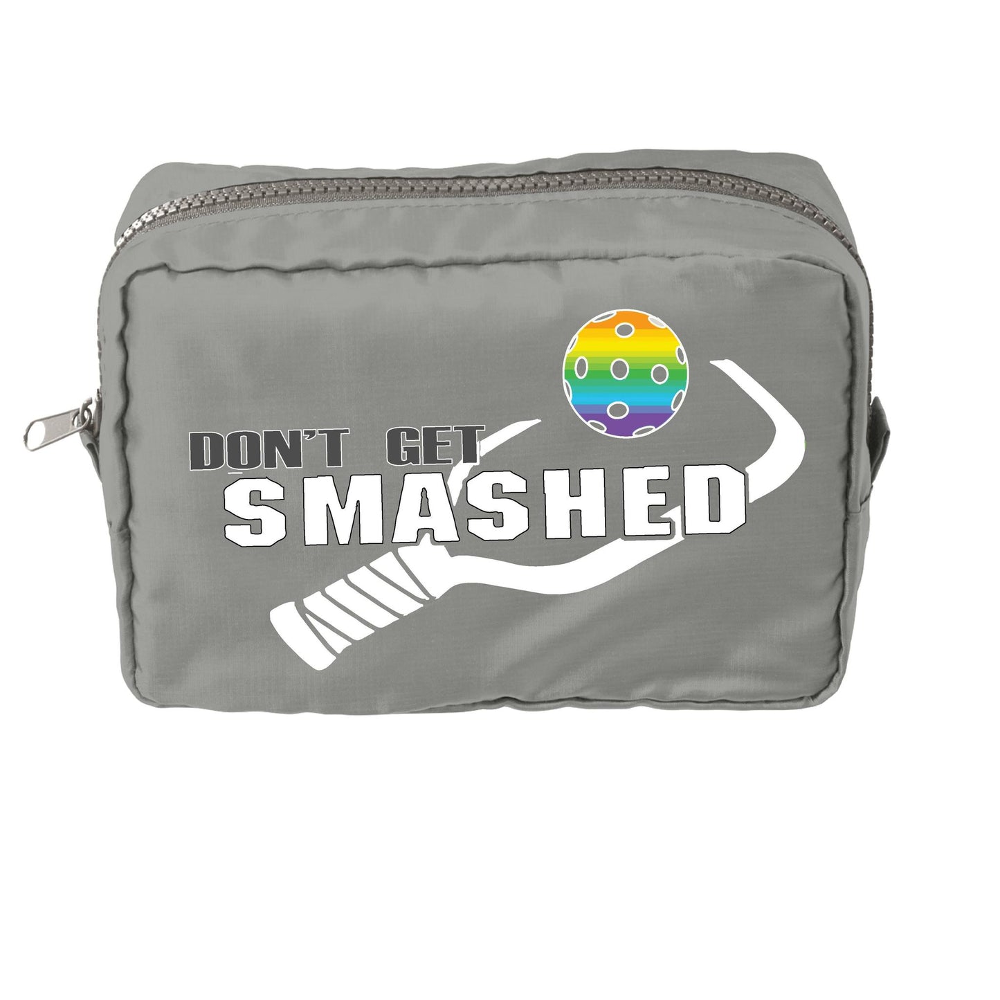 Don't Get Smashed With Pickleballs (Customizable) | Pickleball Dimensional Cosmetic Pouch Bag | Small Size Court Dimensional Bag