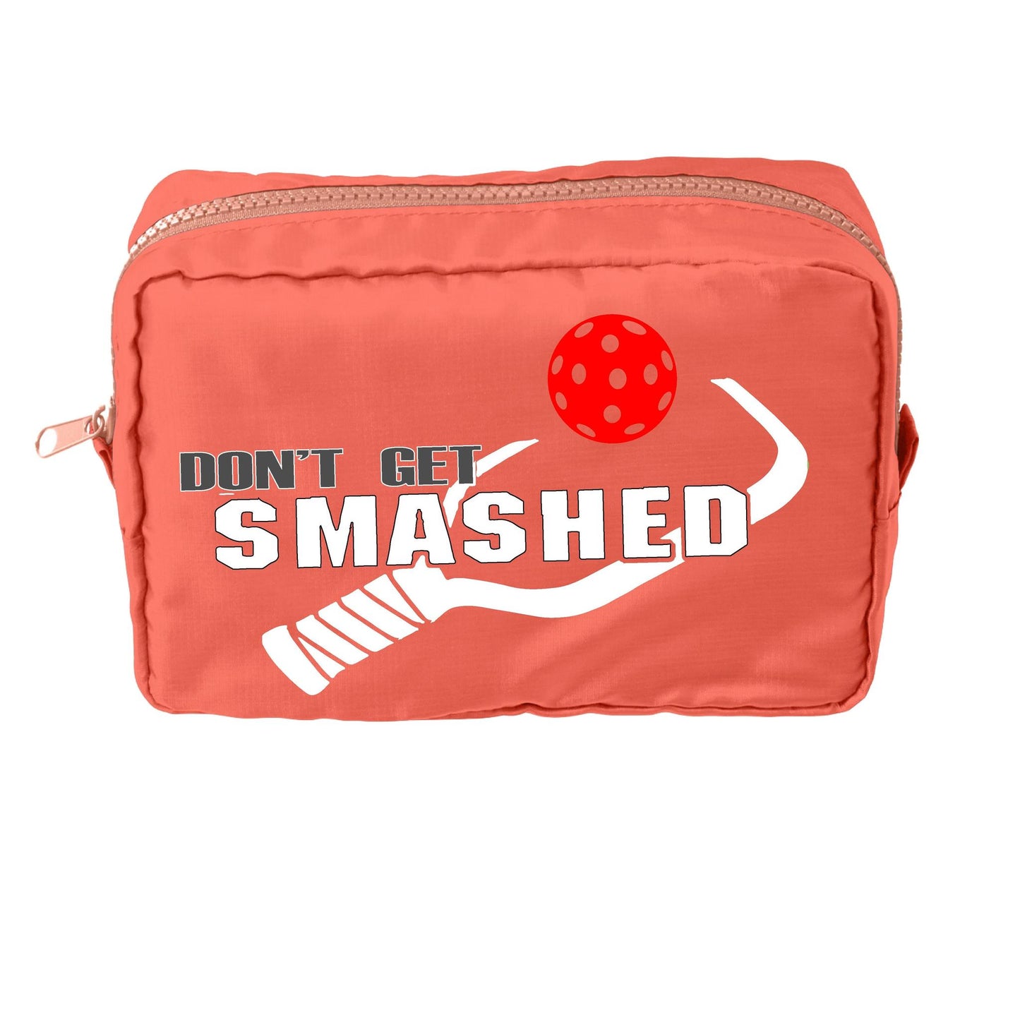 Don't Get Smashed With Pickleballs (Customizable) | Pickleball Dimensional Cosmetic Pouch Bag | Small Size Court Dimensional Bag