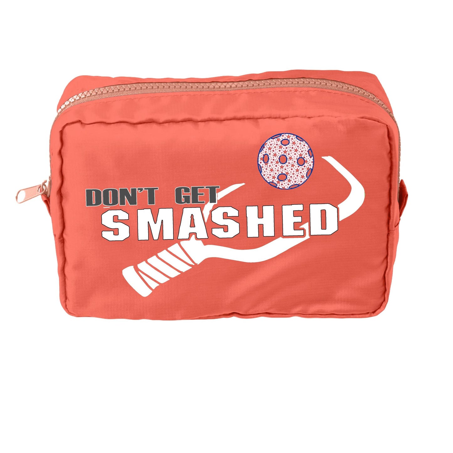 Don't Get Smashed With Pickleballs (Customizable) | Pickleball Dimensional Cosmetic Pouch Bag | Small Size Court Dimensional Bag