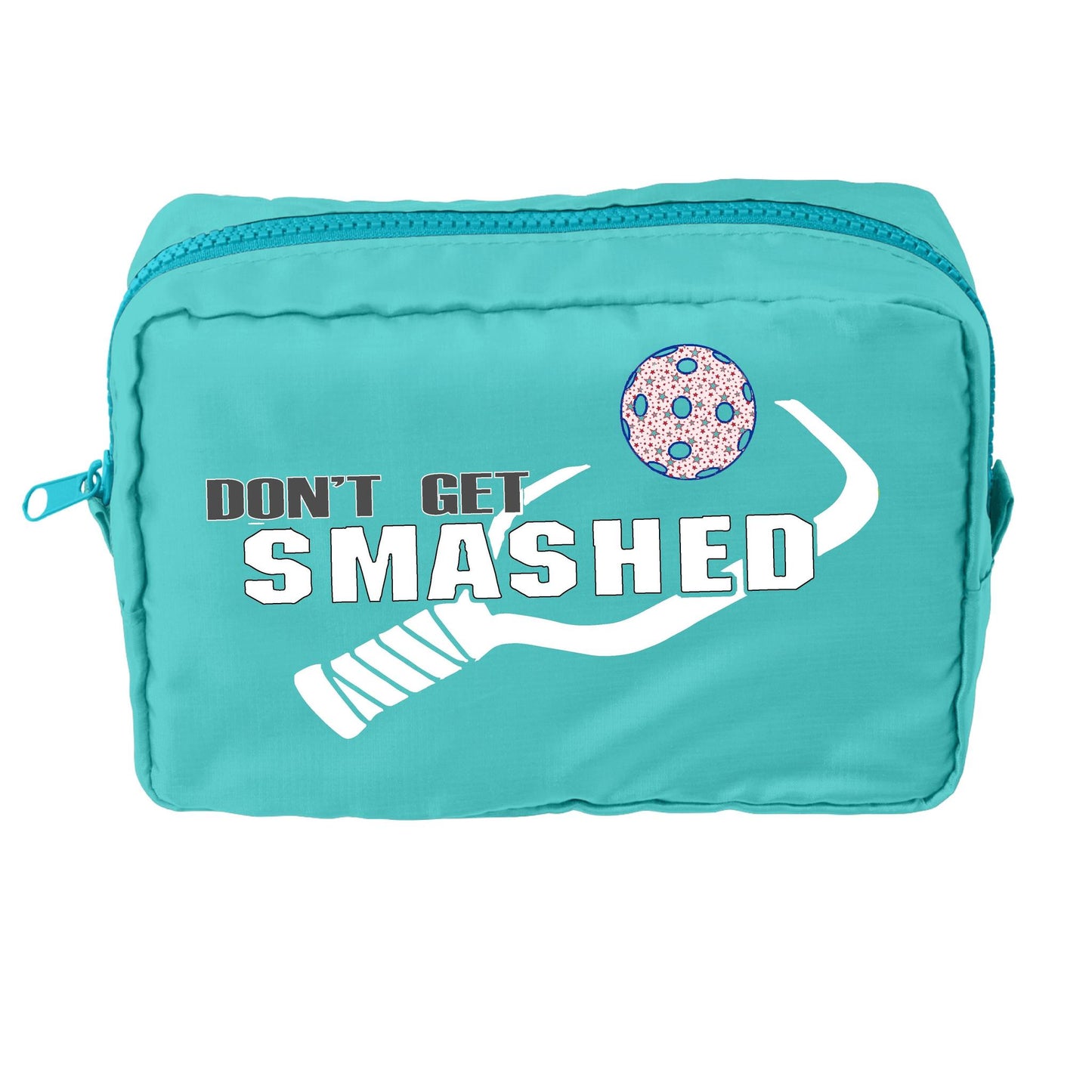Don't Get Smashed With Pickleballs (Customizable) | Pickleball Dimensional Cosmetic Pouch Bag | Small Size Court Dimensional Bag