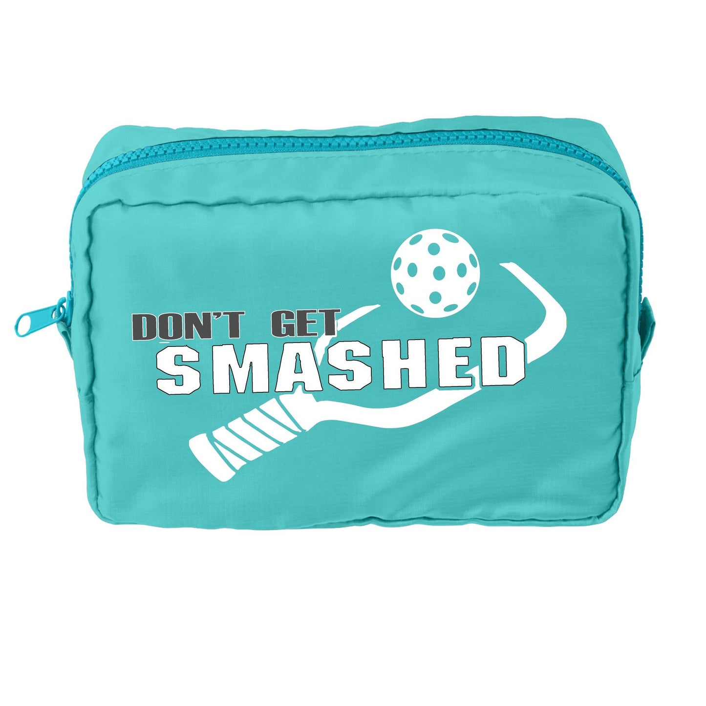 Don't Get Smashed With Pickleballs (Customizable) | Pickleball Dimensional Cosmetic Pouch Bag | Small Size Court Dimensional Bag