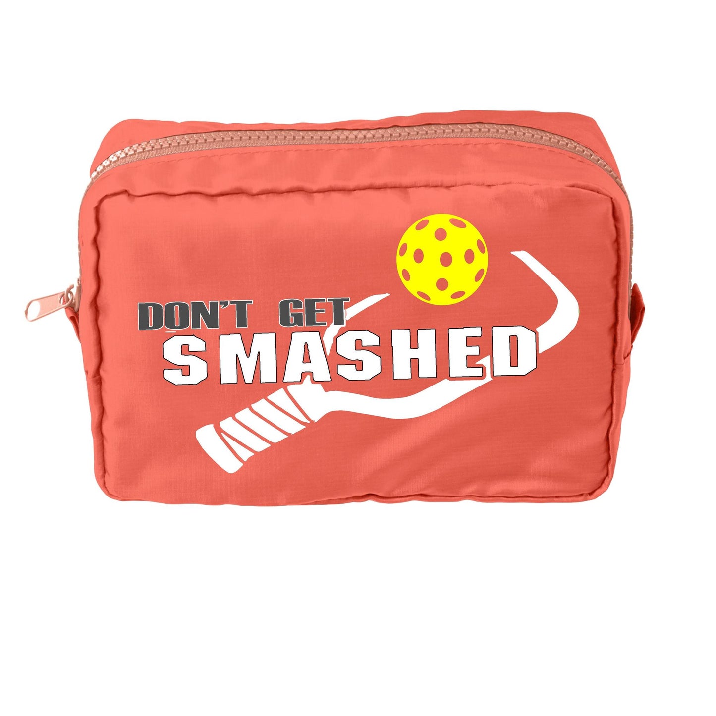 Don't Get Smashed With Pickleballs (Customizable) | Pickleball Dimensional Cosmetic Pouch Bag | Small Size Court Dimensional Bag