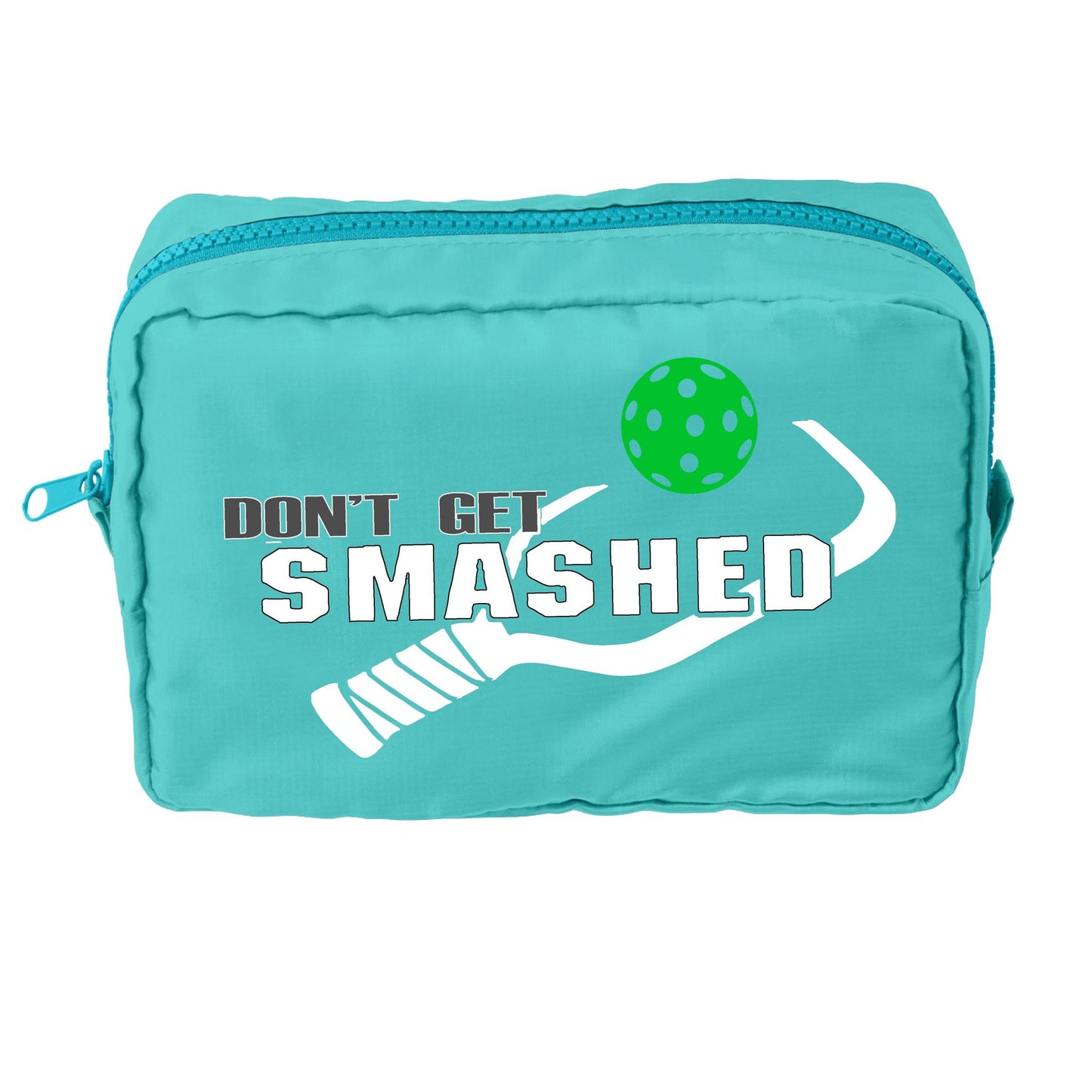 Don't Get Smashed With Pickleballs (Customizable) | Pickleball Dimensional Cosmetic Pouch Bag | Small Size Court Dimensional Bag