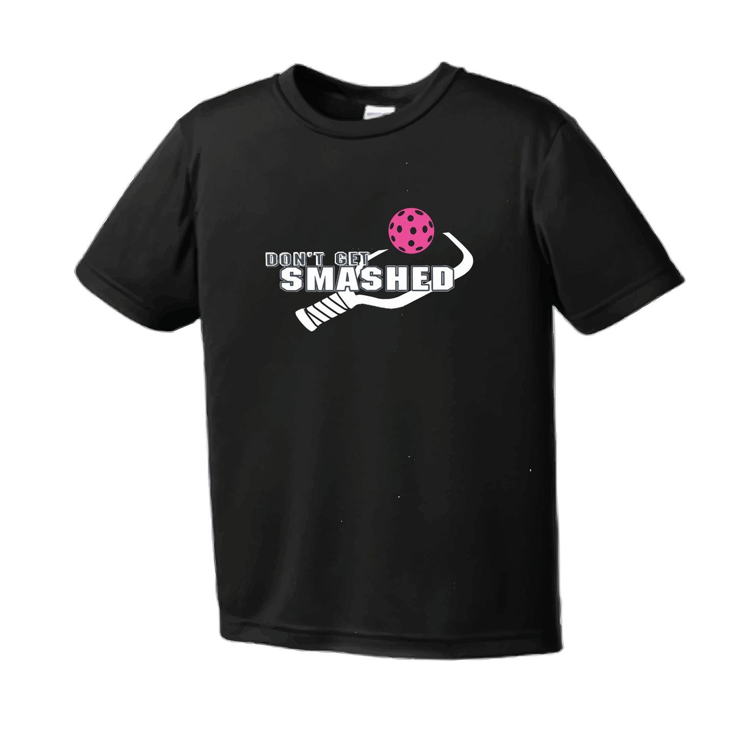 Don't Get Smashed With Pickleballs (Cyan Orange Pink) Customizable | Men's Short Sleeve Pickleball Performance T-Shirt | 100% Polyester