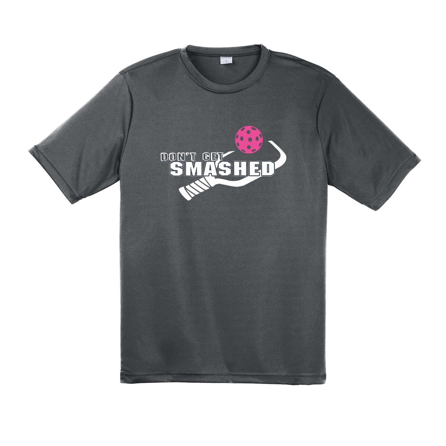 Don't Get Smashed With Pickleballs (Cyan Orange Pink) Customizable | Men's Short Sleeve Pickleball Performance T-Shirt | 100% Polyester
