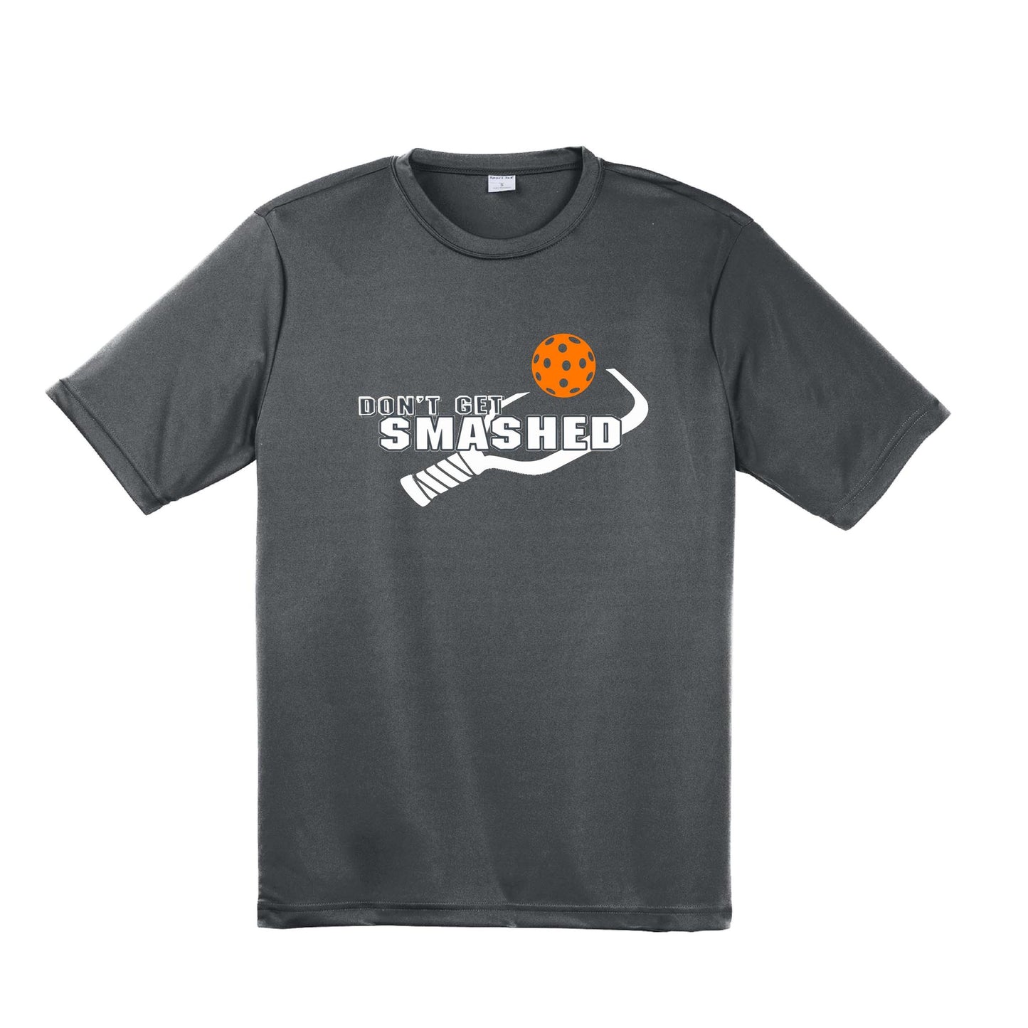 Don't Get Smashed With Pickleballs (Cyan Orange Pink) Customizable | Men's Short Sleeve Pickleball Performance T-Shirt | 100% Polyester