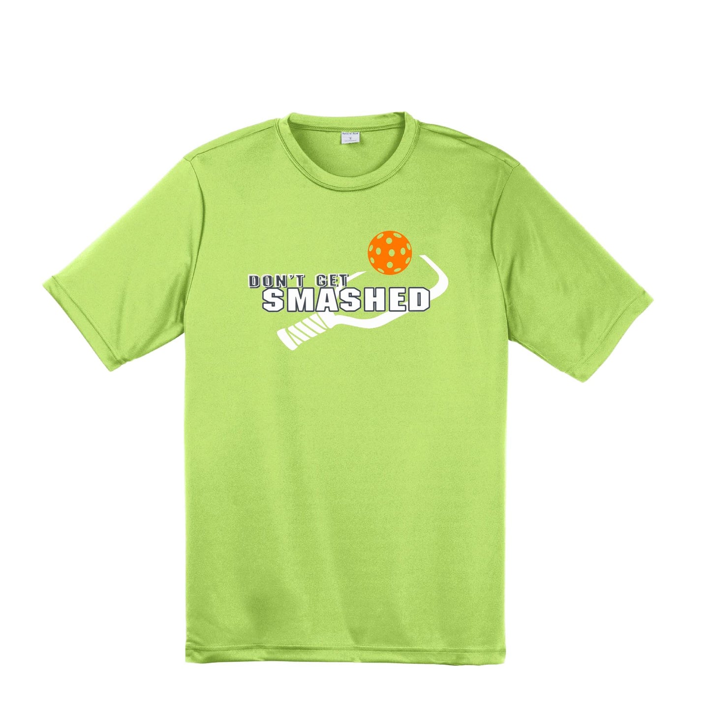 Don't Get Smashed With Pickleballs (Cyan Orange Pink) Customizable | Men's Short Sleeve Pickleball Performance T-Shirt | 100% Polyester