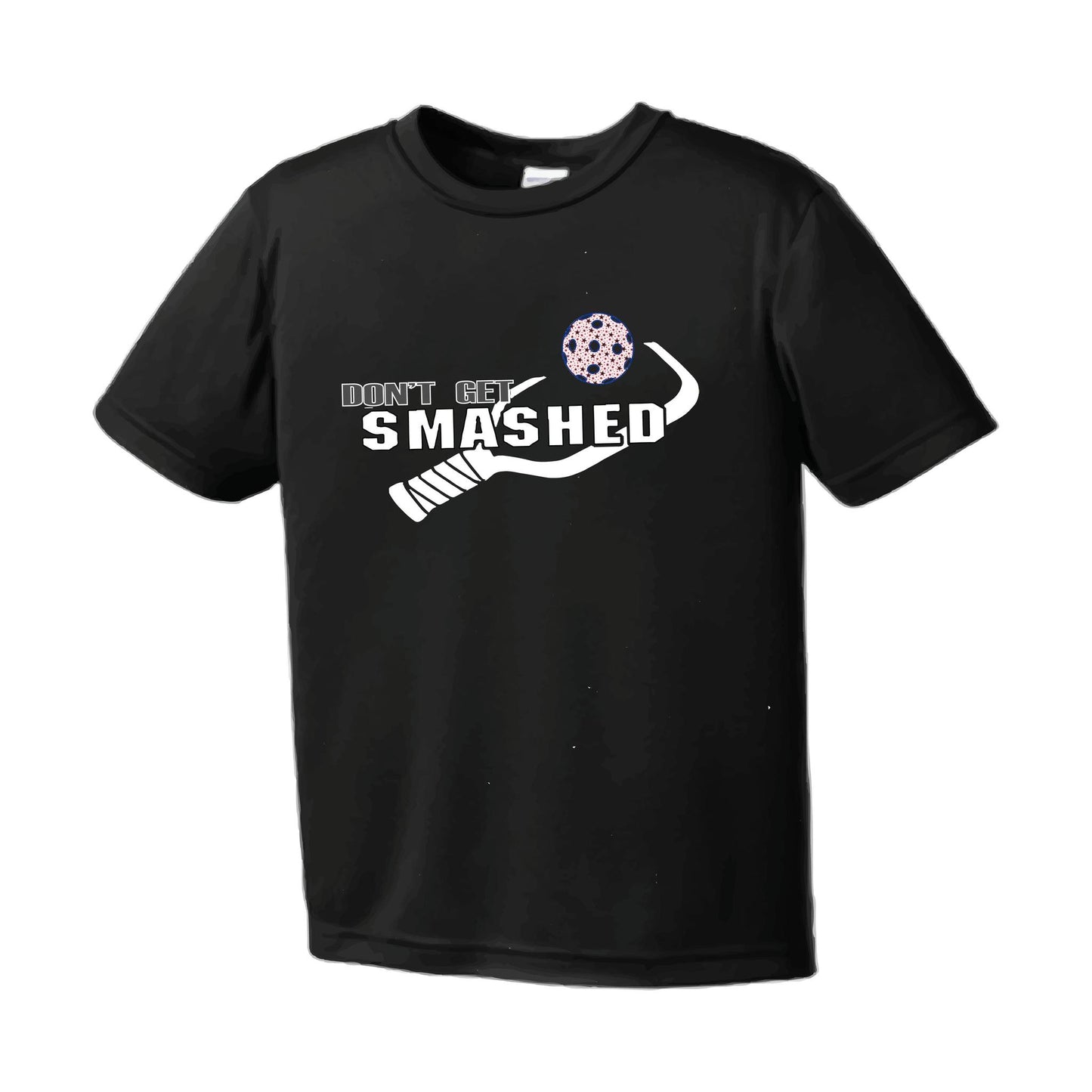 Don't Get Smashed With Pickleballs (Patriotic Stars) Customizable | Men's Short Sleeve Pickleball Performance T-Shirt | 100% Polyester