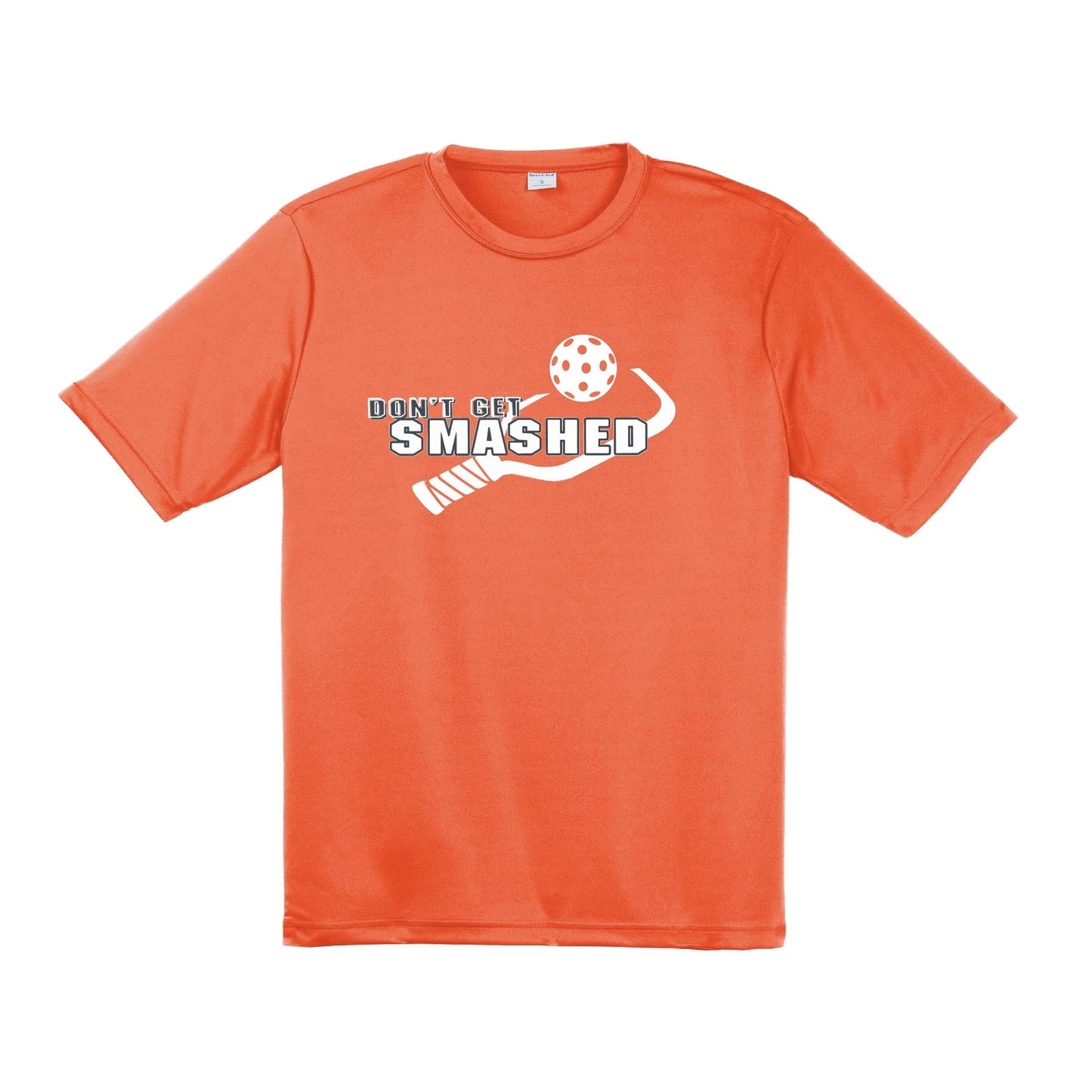 Don't Get Smashed With Pickleballs (Purple White Yellow) Customizable | Men's Short Sleeve Pickleball Performance T-Shirt | 100% Polyester