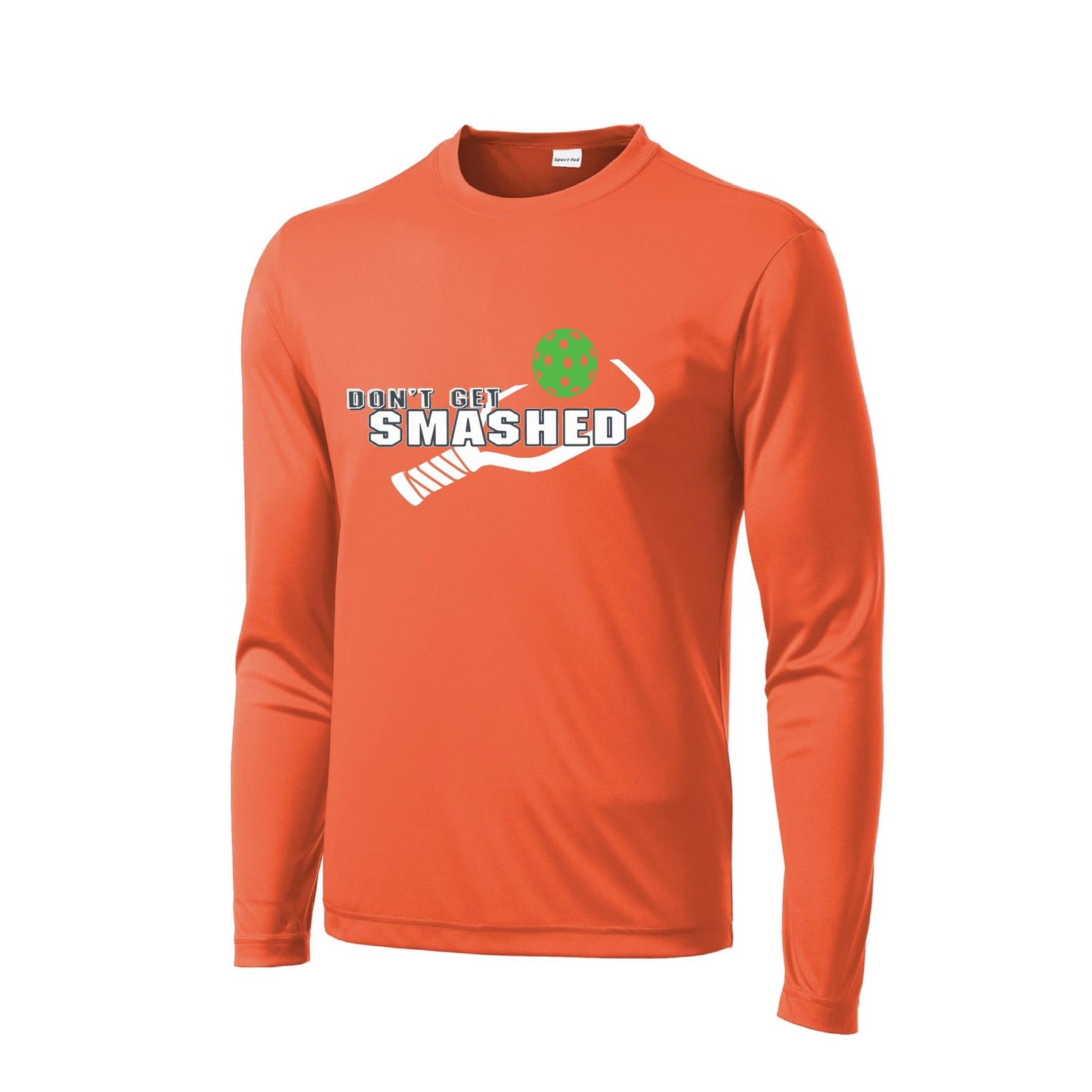 Don't Get Smashed With Pickleballs (Rainbow Green Red) Customizable | Men's Long Sleeve Athletic Performance T-Shirt | 100% Polyester