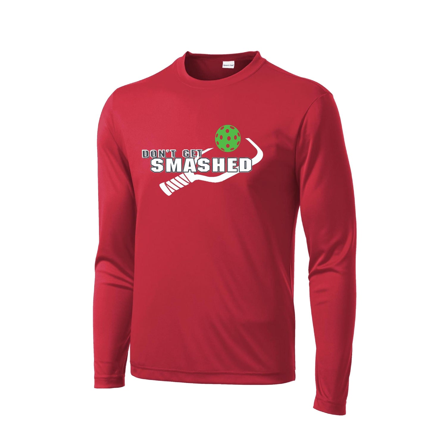 Don't Get Smashed With Pickleballs (Rainbow Green Red) Customizable | Men's Long Sleeve Athletic Performance T-Shirt | 100% Polyester
