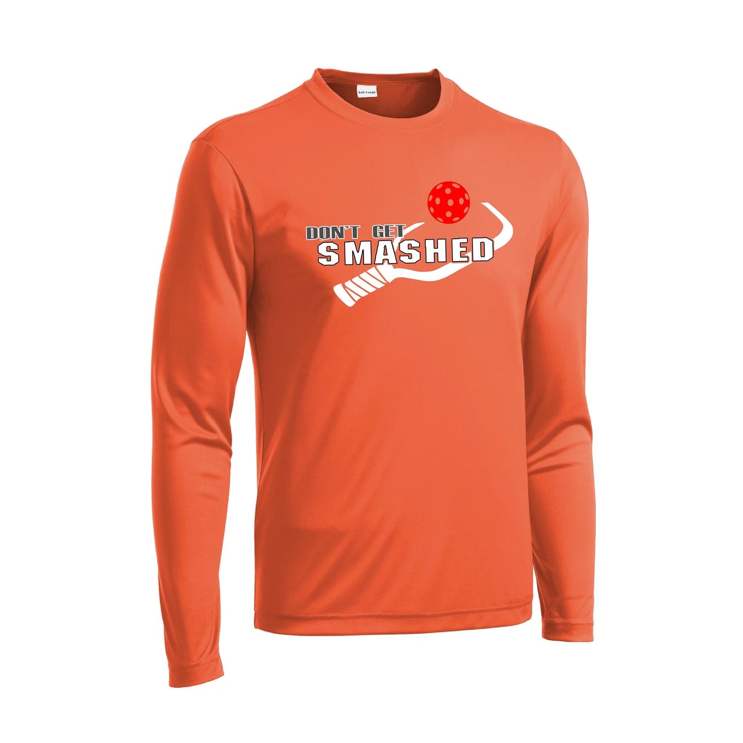 Don't Get Smashed With Pickleballs (Rainbow Green Red) Customizable | Men's Long Sleeve Athletic Performance T-Shirt | 100% Polyester
