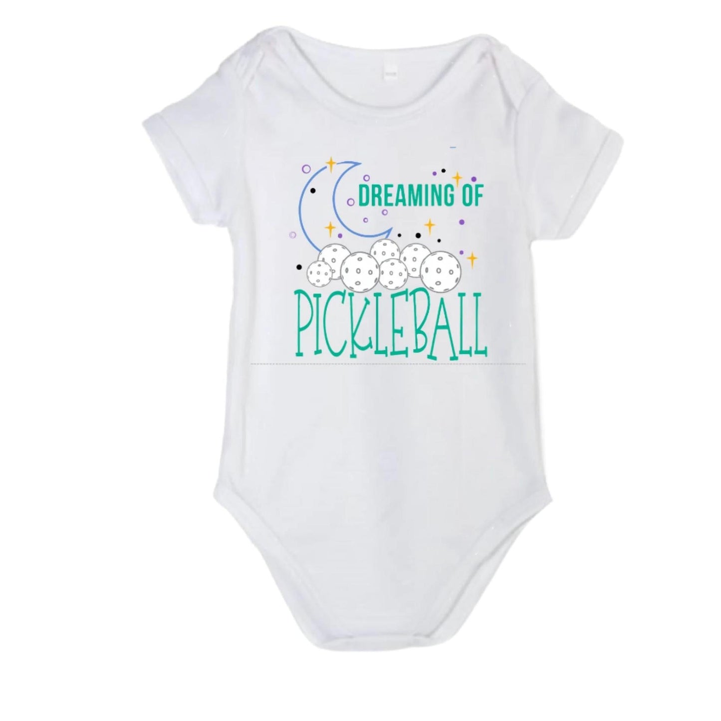Dreaming Of Pickleball | Clearance Infant Short Sleeve Onesie | 100% Cotton