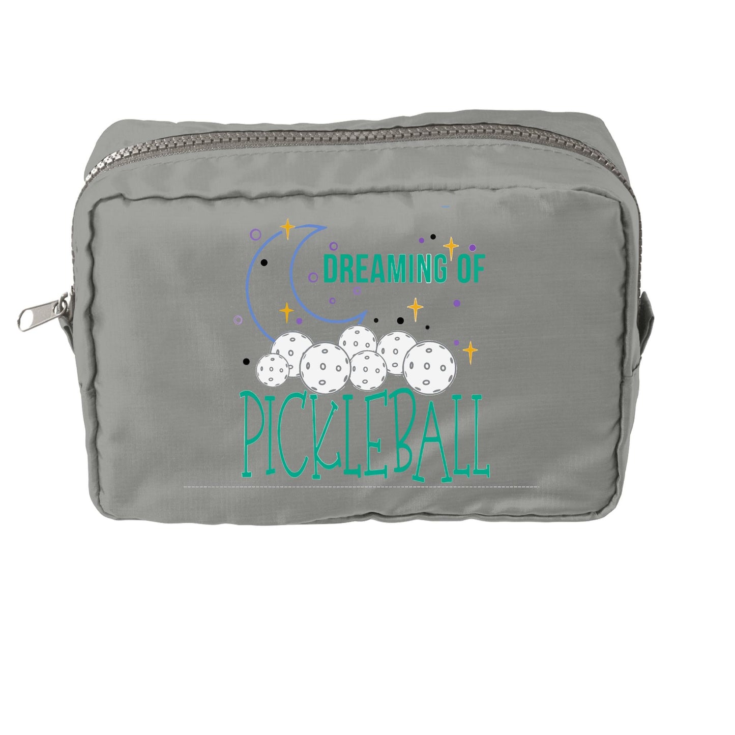 Dreaming Of Pickleball | Pickleball Dimensional Cosmetic Pouch Bag | Small Size Court Dimensional Bag