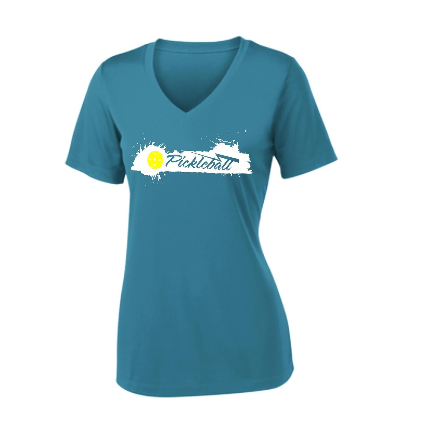 Extreme Pickleball | Women's Short Sleeve V-Neck Pickleball Performance T-Shirts | 100% Polyester