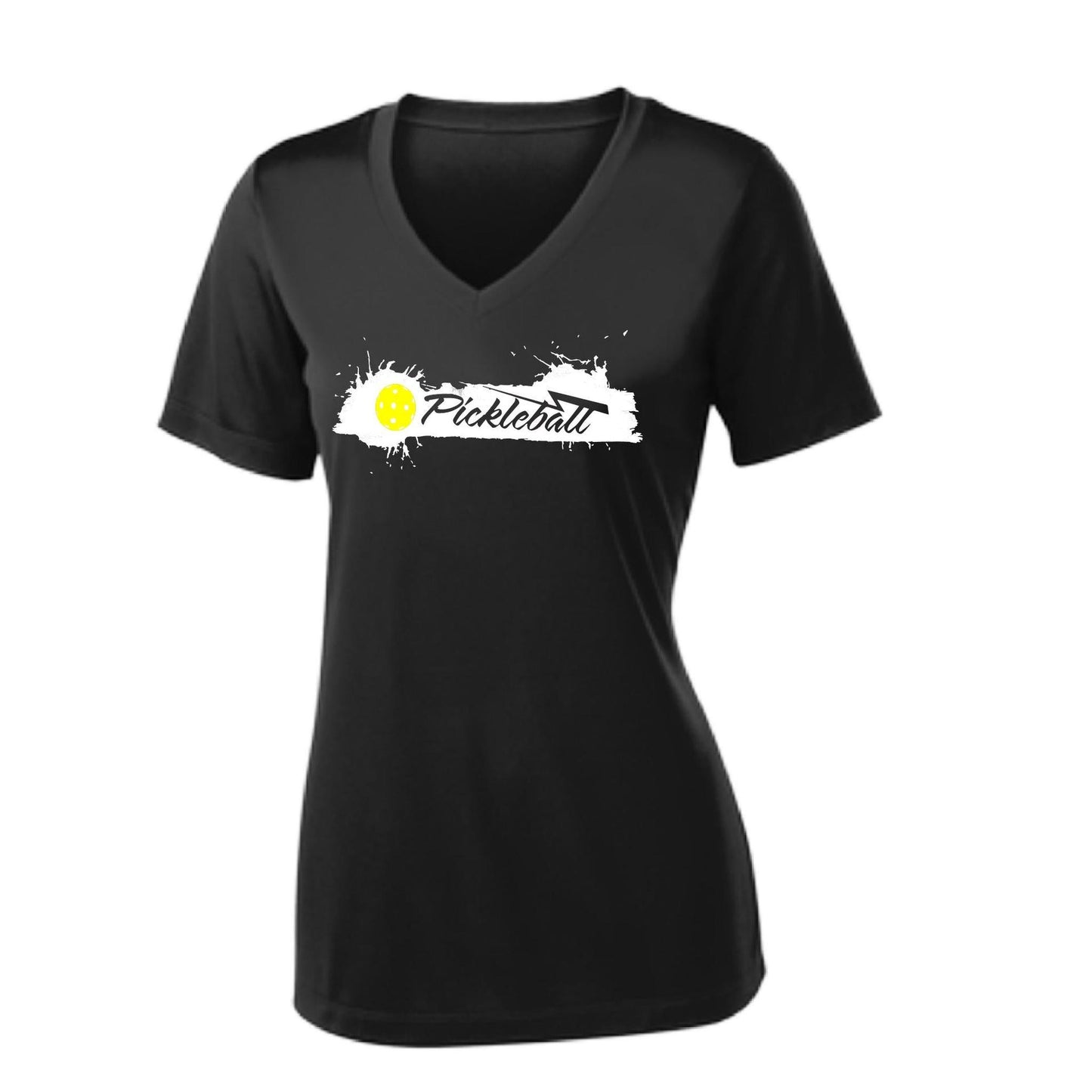 Extreme Pickleball | Women's Short Sleeve V-Neck Pickleball Performance T-Shirts | 100% Polyester