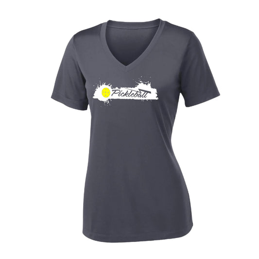 Extreme Pickleball | Women's Short Sleeve V-Neck Pickleball Performance T-Shirts | 100% Polyester