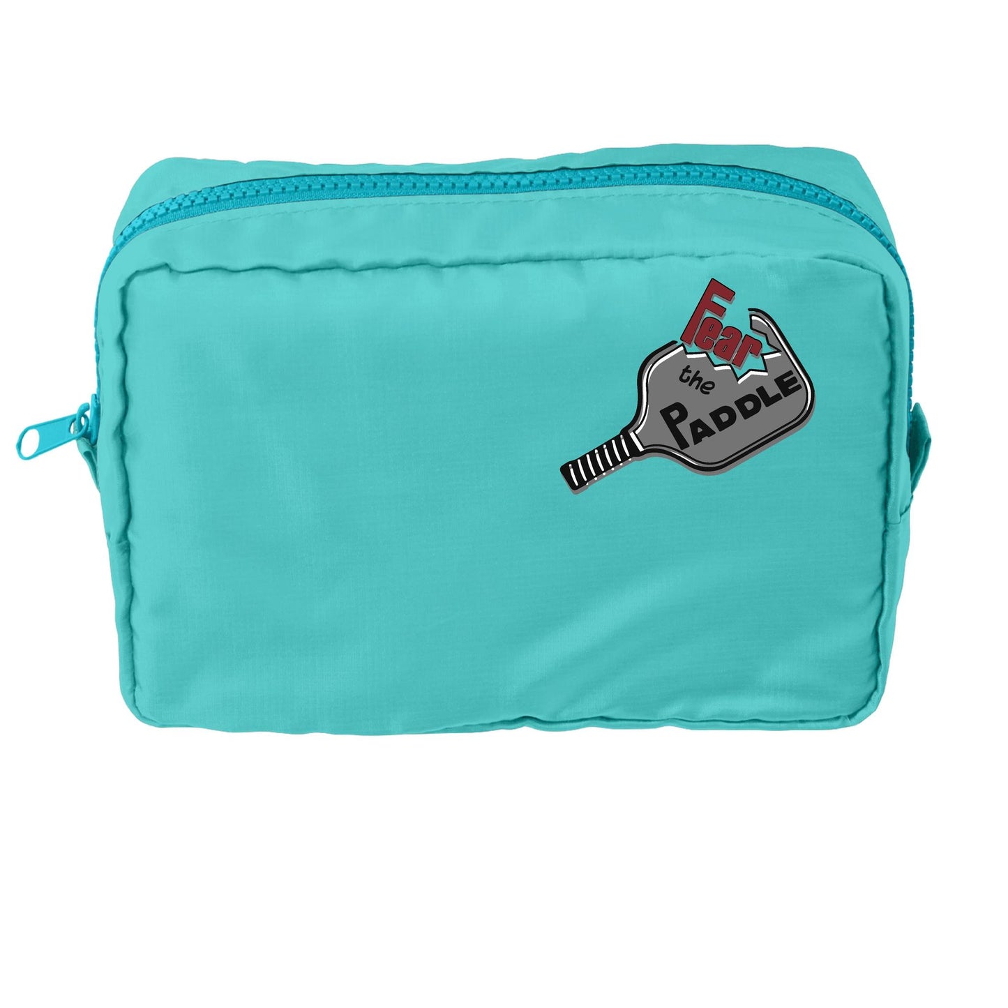Fear The Paddle | Pickleball Dimensional Cosmetic Pouch Bag | Small Size Court Dimensional Bag