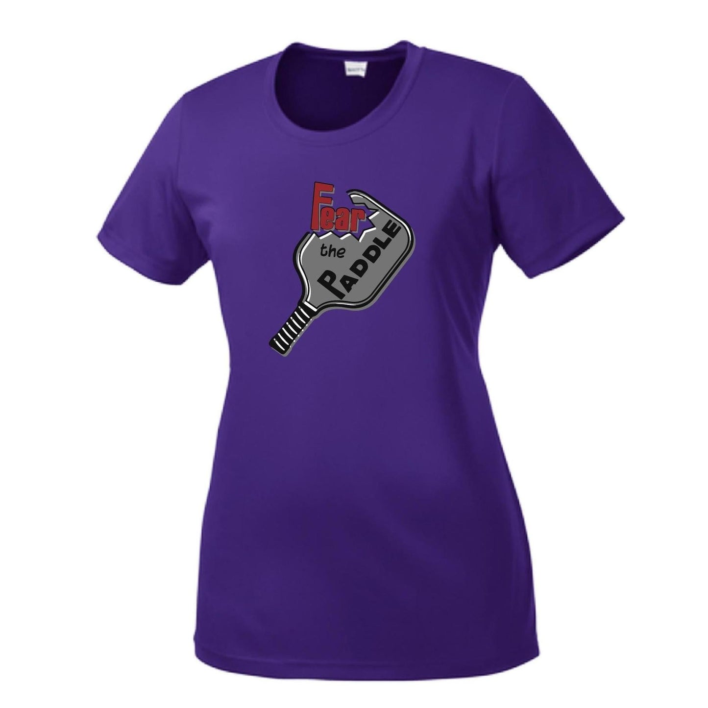 Fear The Paddle | Women’s Short Sleeve Crewneck Pickleball Performance T-Shirts | 100% Polyester