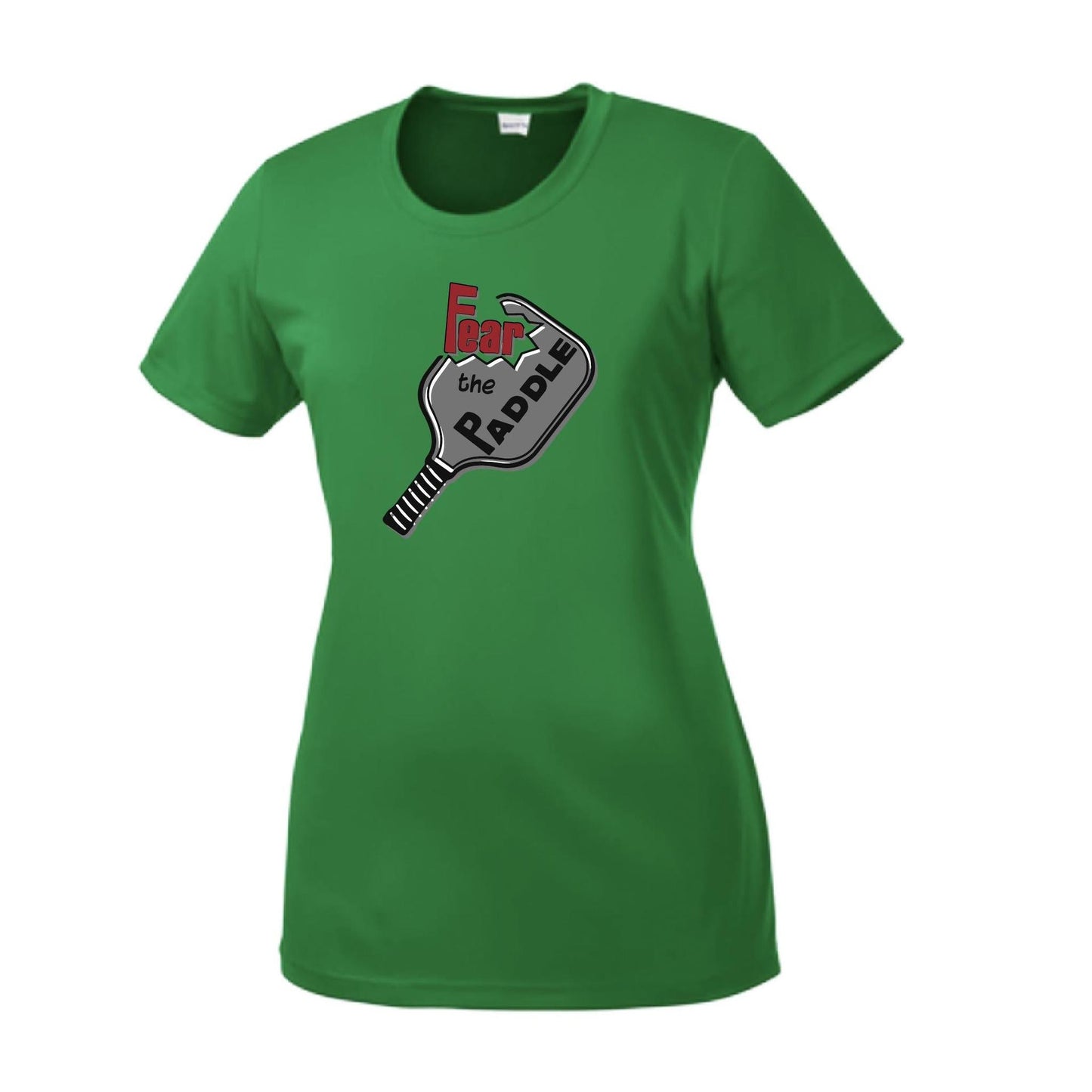 Fear The Paddle | Women’s Short Sleeve Crewneck Pickleball Performance T-Shirts | 100% Polyester