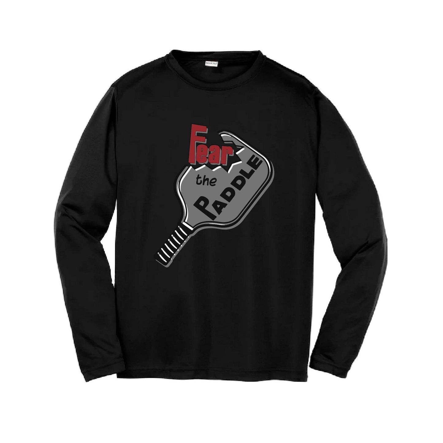 Fear The Pickleball Paddle | Youth Long Sleeve Pickleball Performance T-Shirts | 100% Polyester
