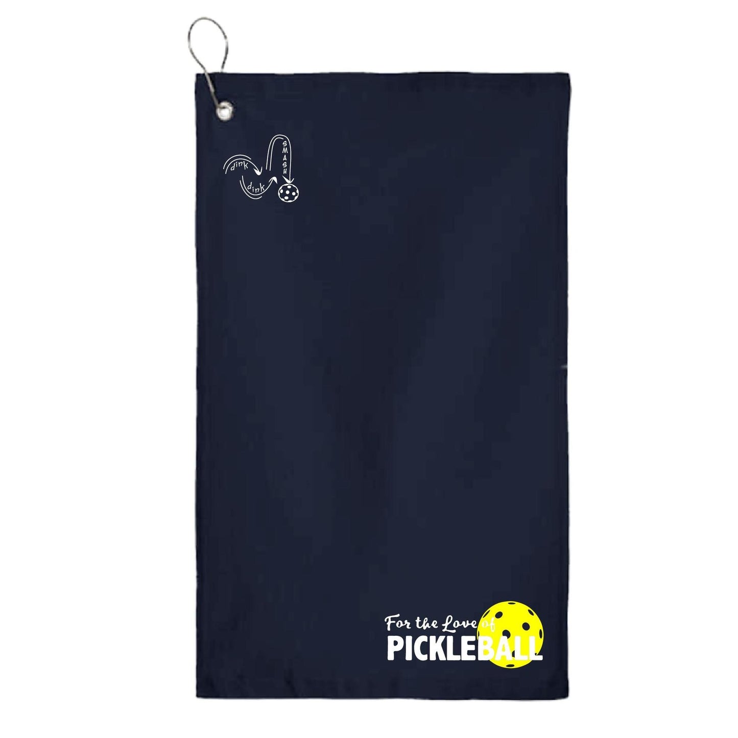 For The Love Of Pickleball | Pickleball Court Towels | Grommeted 100% Cotton Terry Velour