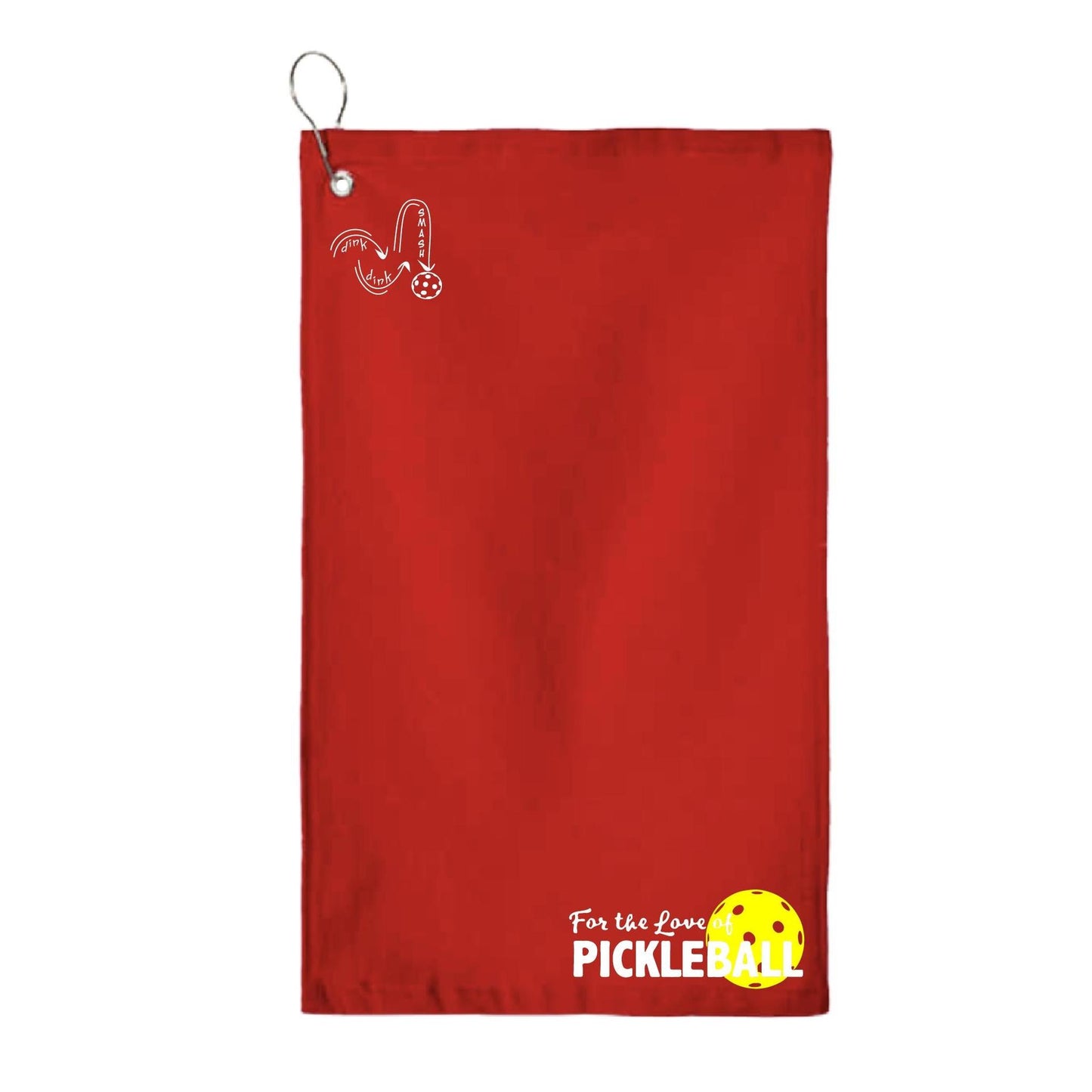 For The Love Of Pickleball | Pickleball Court Towels | Grommeted 100% Cotton Terry Velour