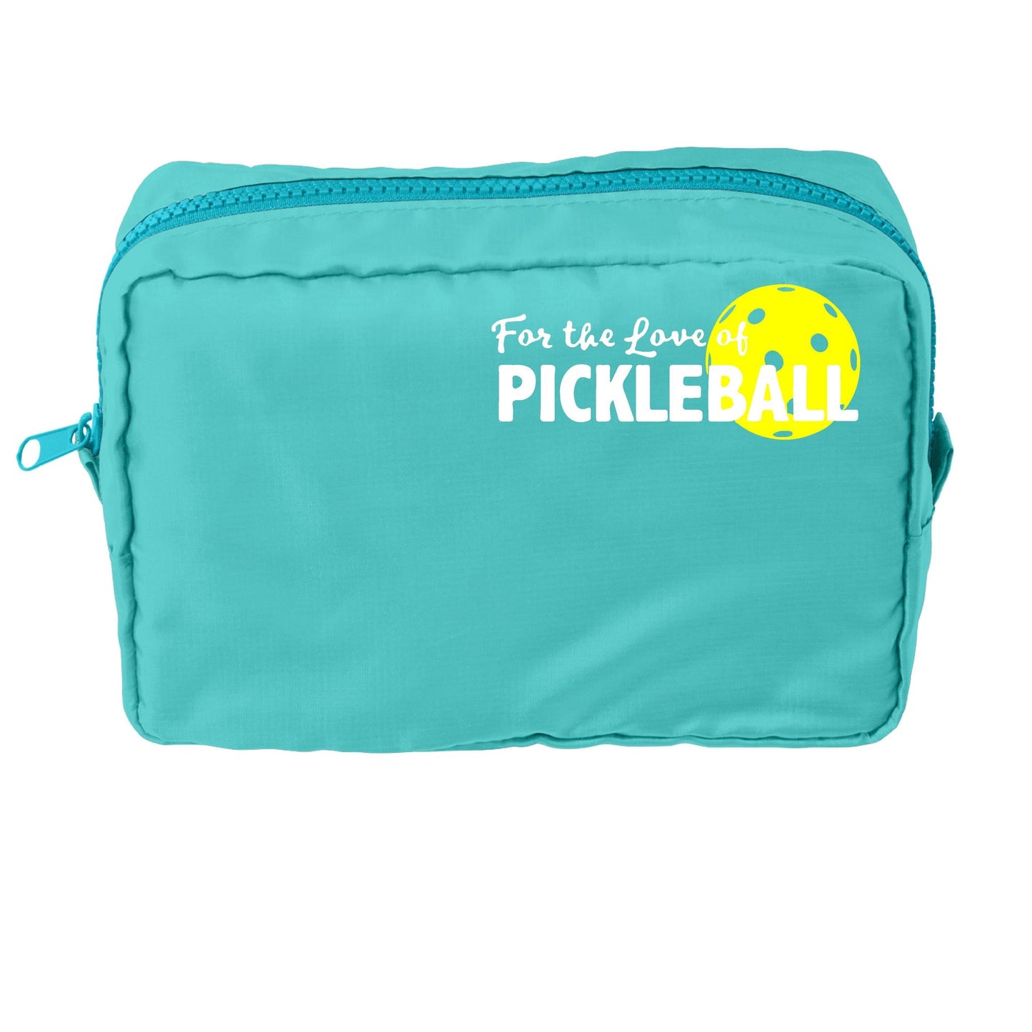 For The Love Of Pickleball | Pickleball Dimensional Cosmetic Pouch Bag | Small Size Court Dimensional Bag