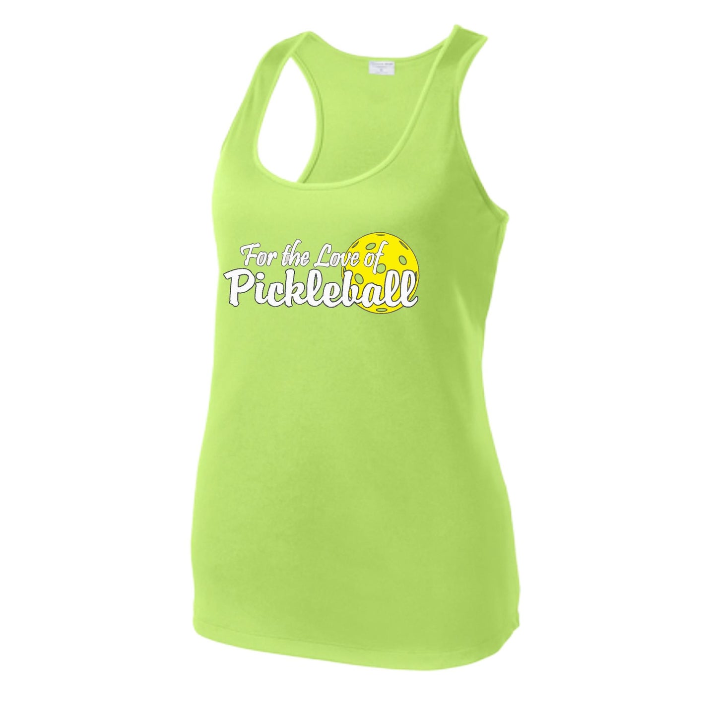 For the Love of Pickleball | Women's Racerback Pickleball Tank | 100% Polyester