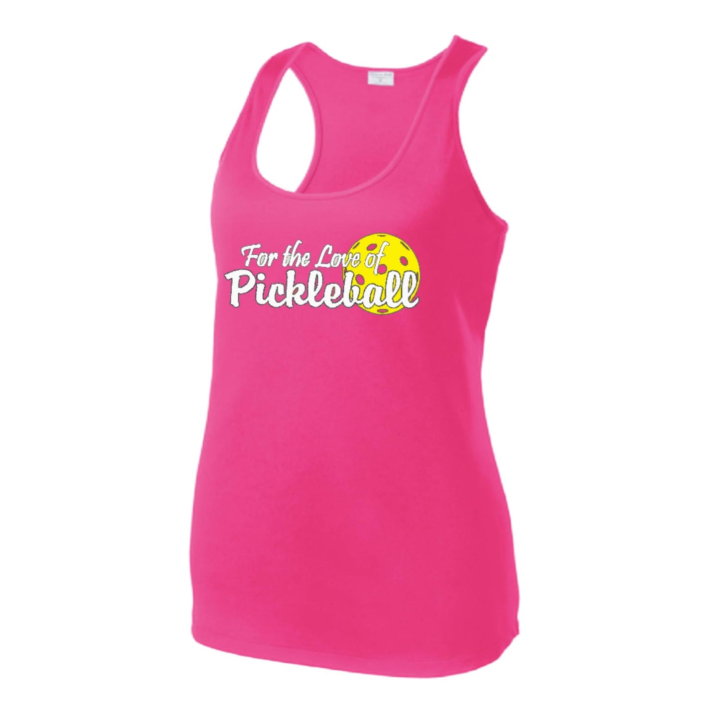 For the Love of Pickleball | Women's Racerback Pickleball Tank | 100% Polyester
