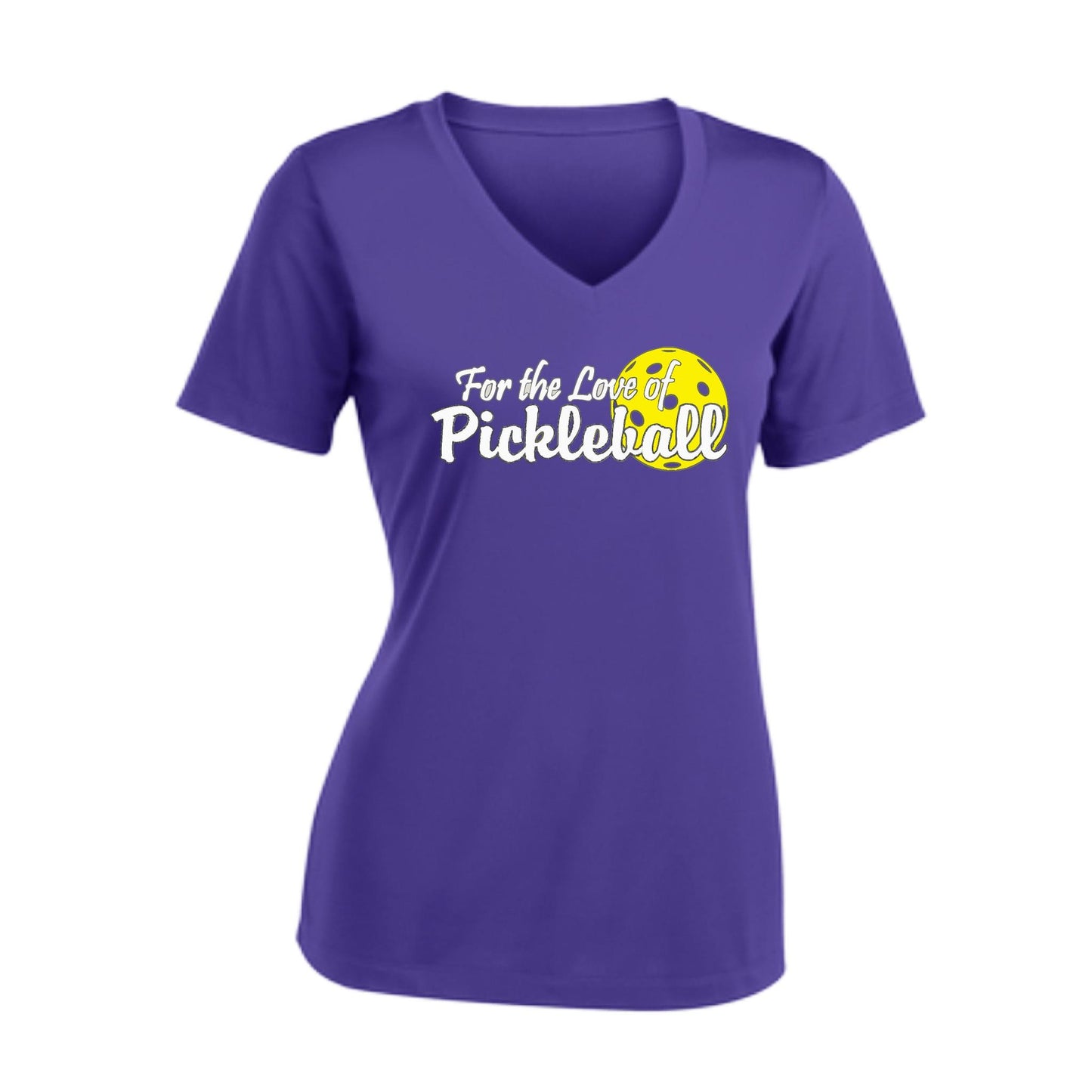 For the Love of Pickleball | Women's Short Sleeve V-Neck Pickleball T-Shirts | 100% Polyester