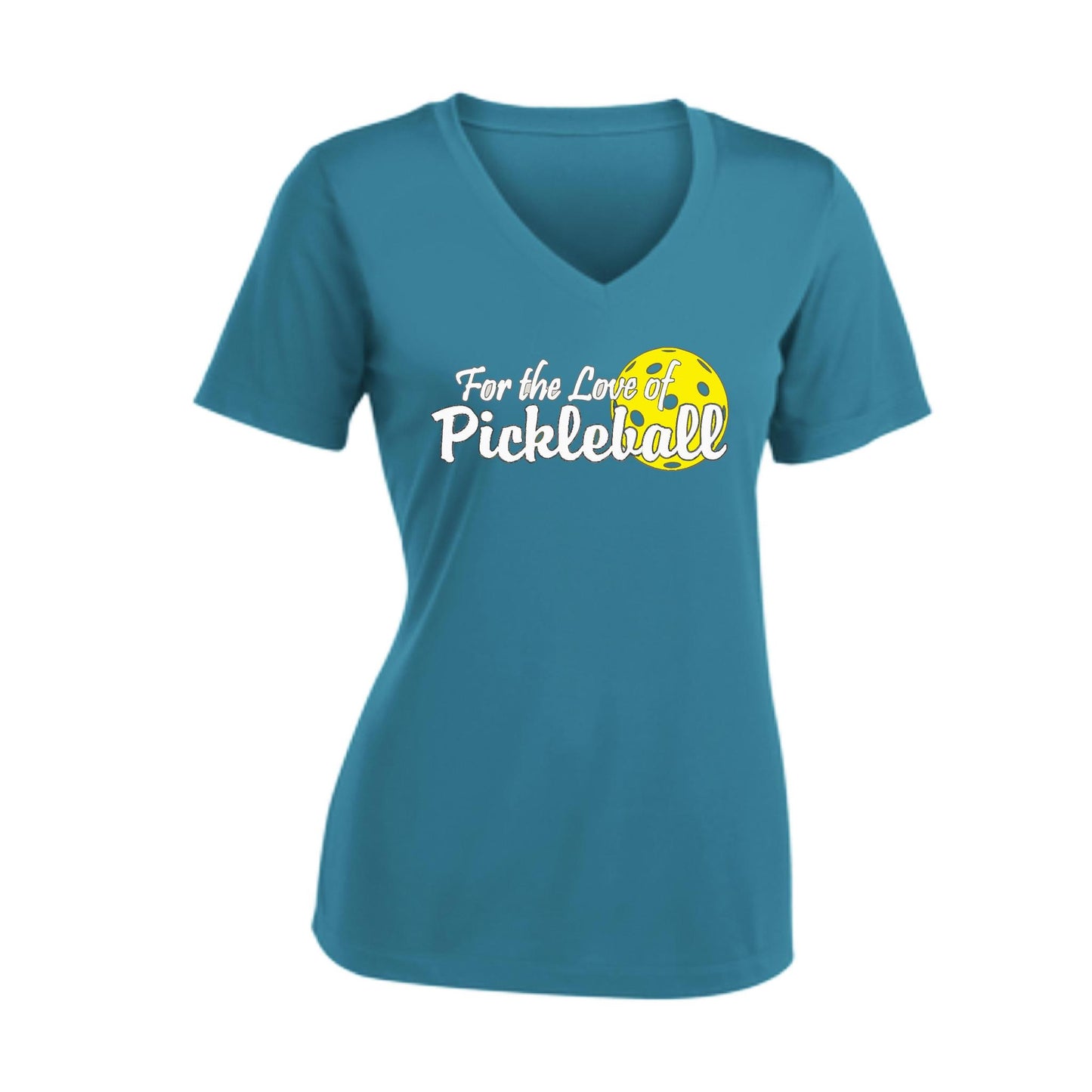 For the Love of Pickleball | Women's Short Sleeve V-Neck Pickleball T-Shirts | 100% Polyester
