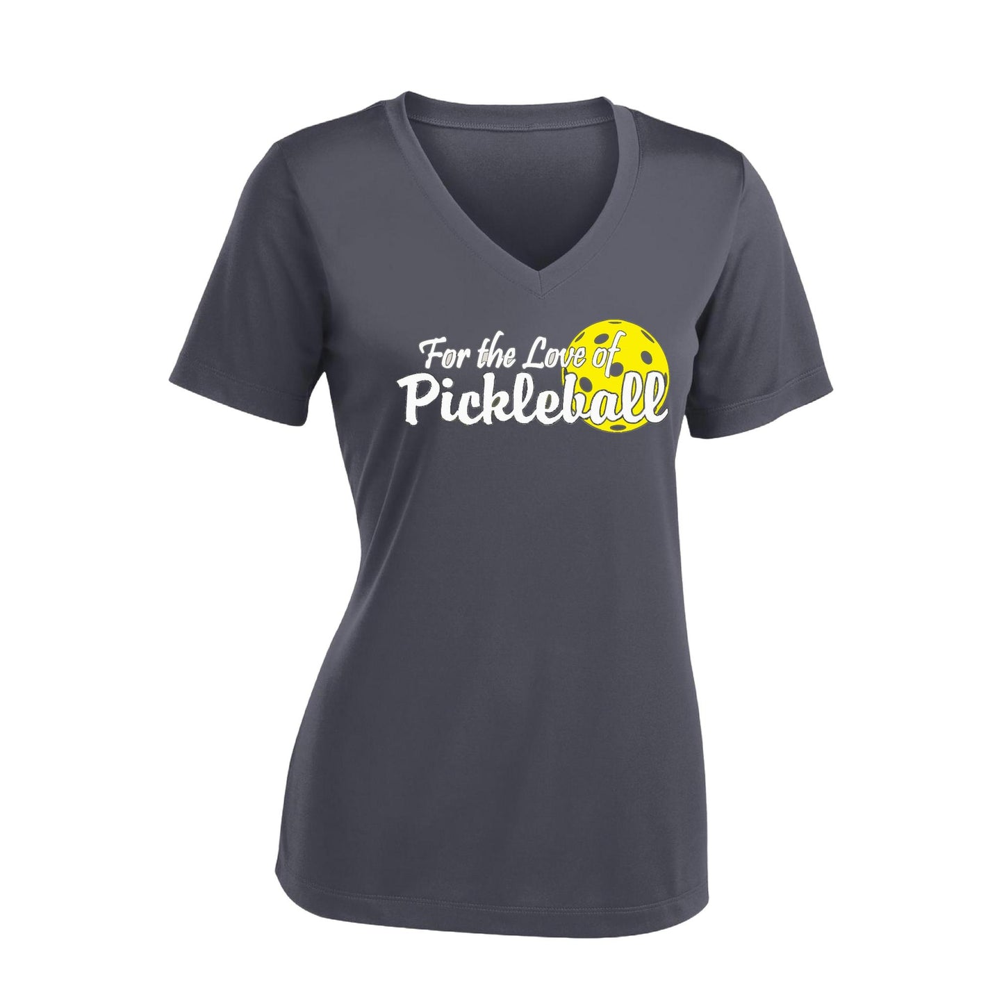 For the Love of Pickleball | Women's Short Sleeve V-Neck Pickleball T-Shirts | 100% Polyester