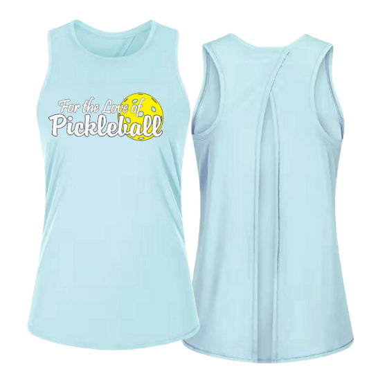 For the Love of Pickleball | Women's Split Back or Tied Back Pickleball Tank | 80/20 Nylon Spandex Mix