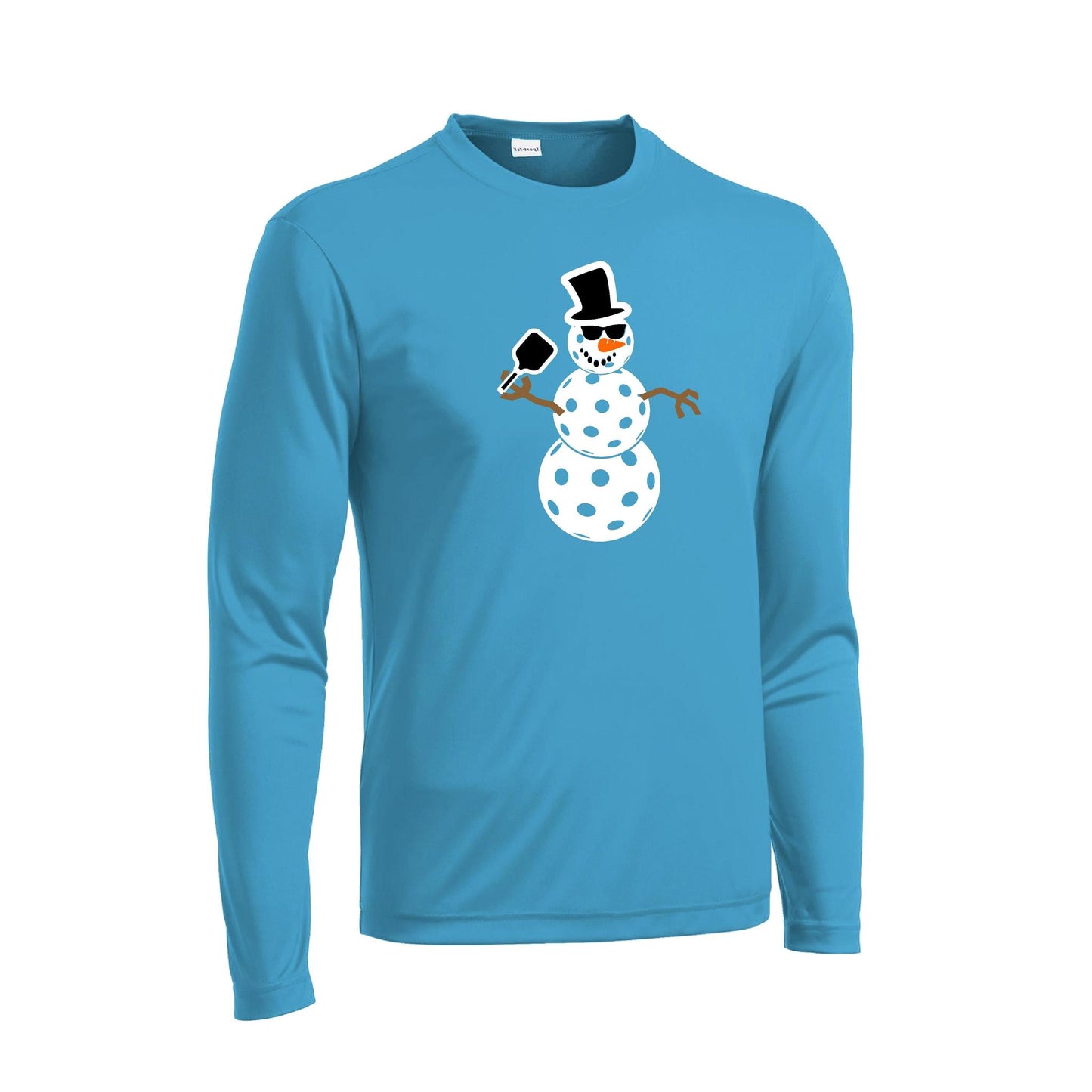 Frosty The Dinking Snowman | Men's Long Sleeve Athletic Performance T-Shirt | 100% Polyester