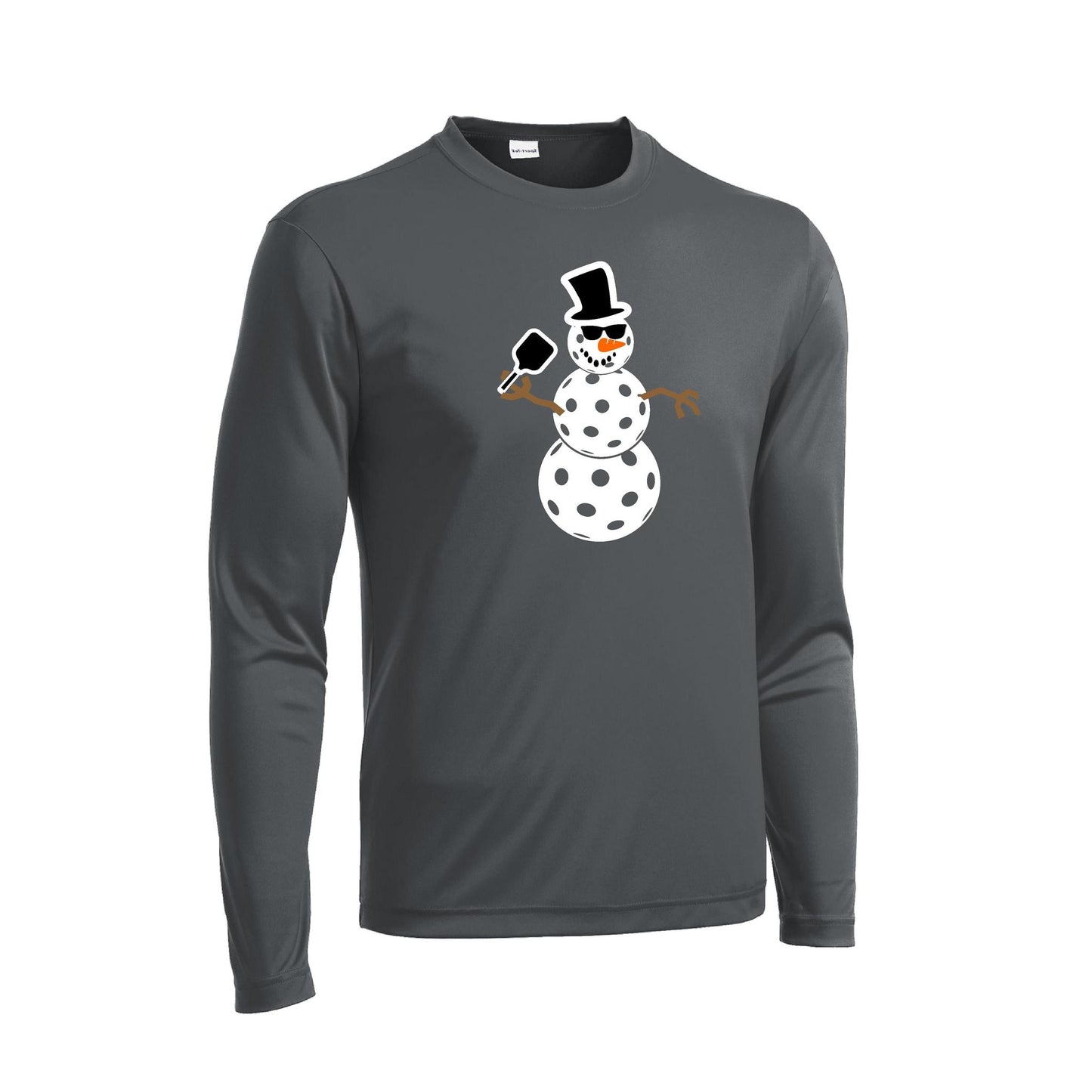 Frosty The Dinking Snowman | Men's Long Sleeve Athletic Performance T-Shirt | 100% Polyester