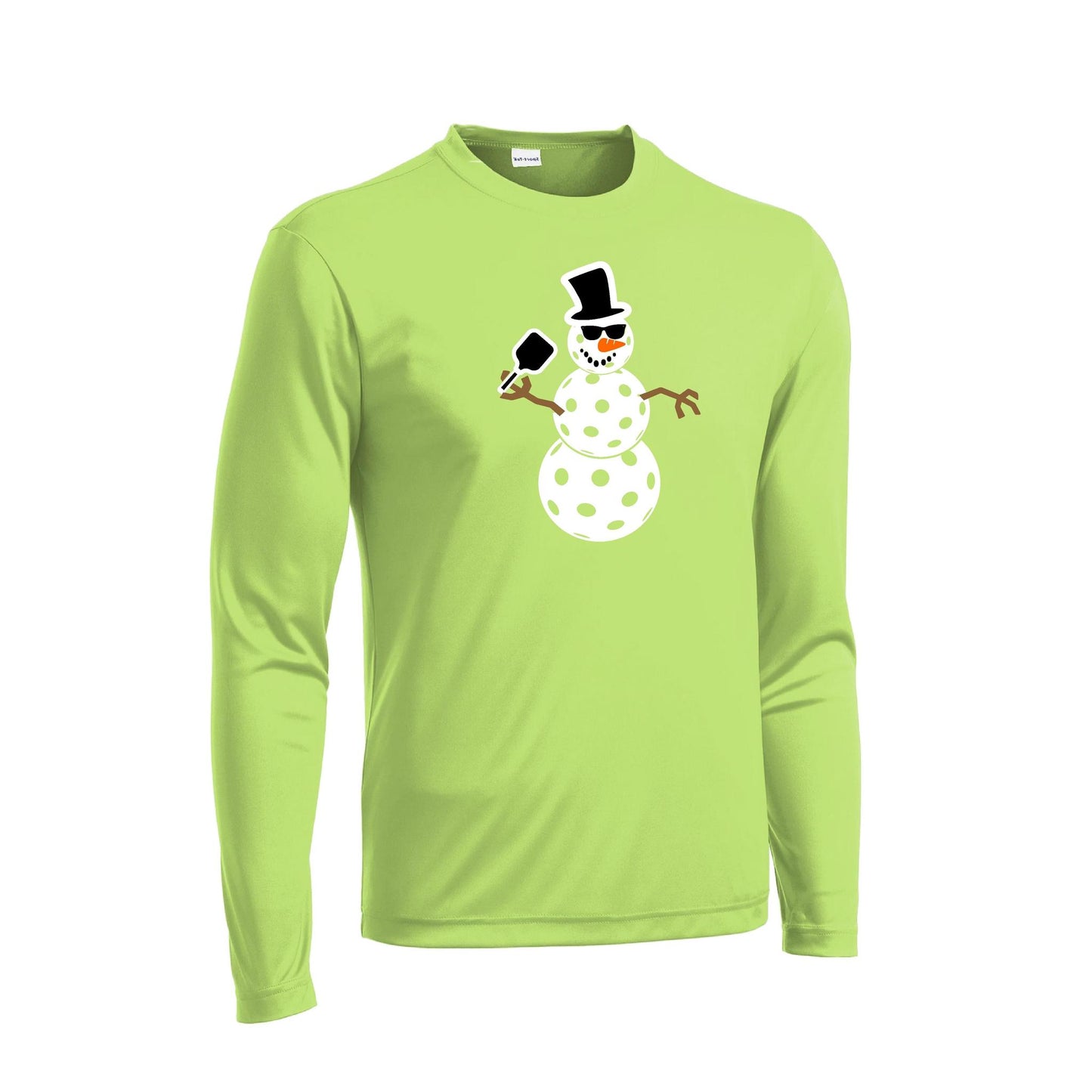 Frosty The Dinking Snowman | Men's Long Sleeve Athletic Performance T-Shirt | 100% Polyester