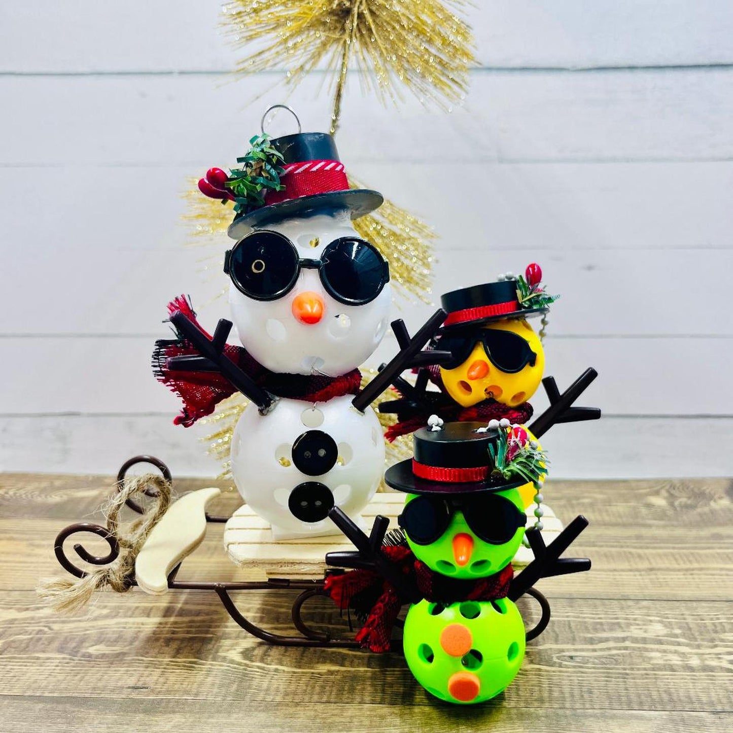 Frosty The Dinking Snowman Pickleball Ornaments | Pickleball Christmas Gifts And Decor