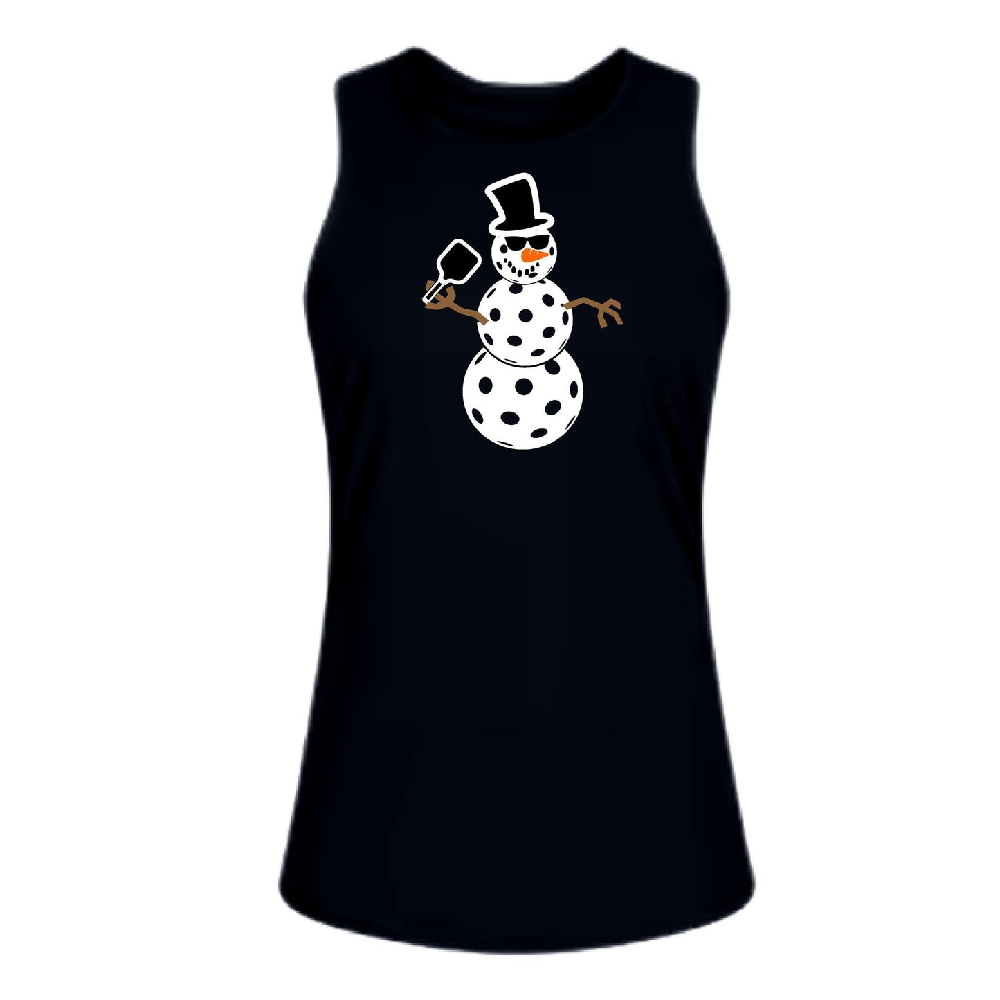 Frosty The Dinking Snowman | Women's Split Back or Tied Back Pickleball Performance Tank | 80/20 Nylon Spandex Mix