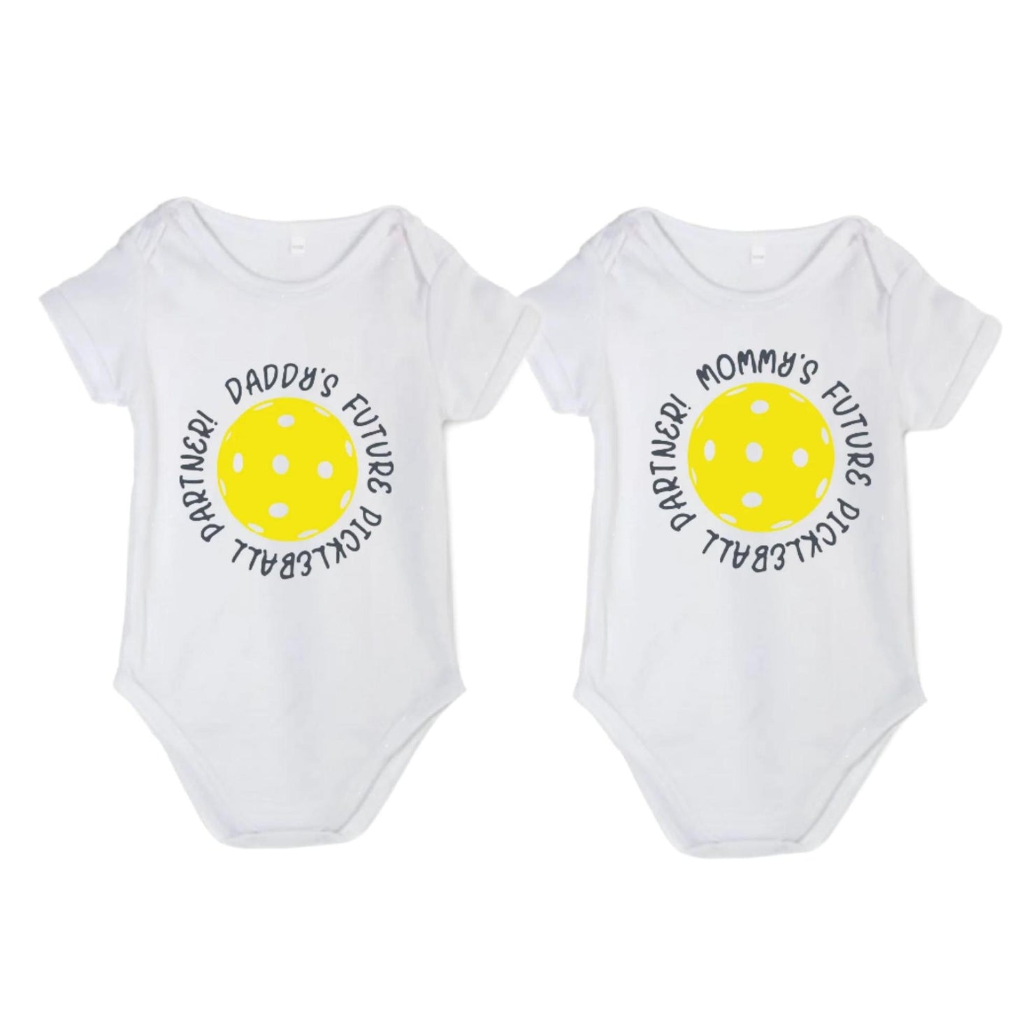 Future Mommy Or Daddy Pickleball Partner | Infant Short Sleeve Onesie | 100% Cotton