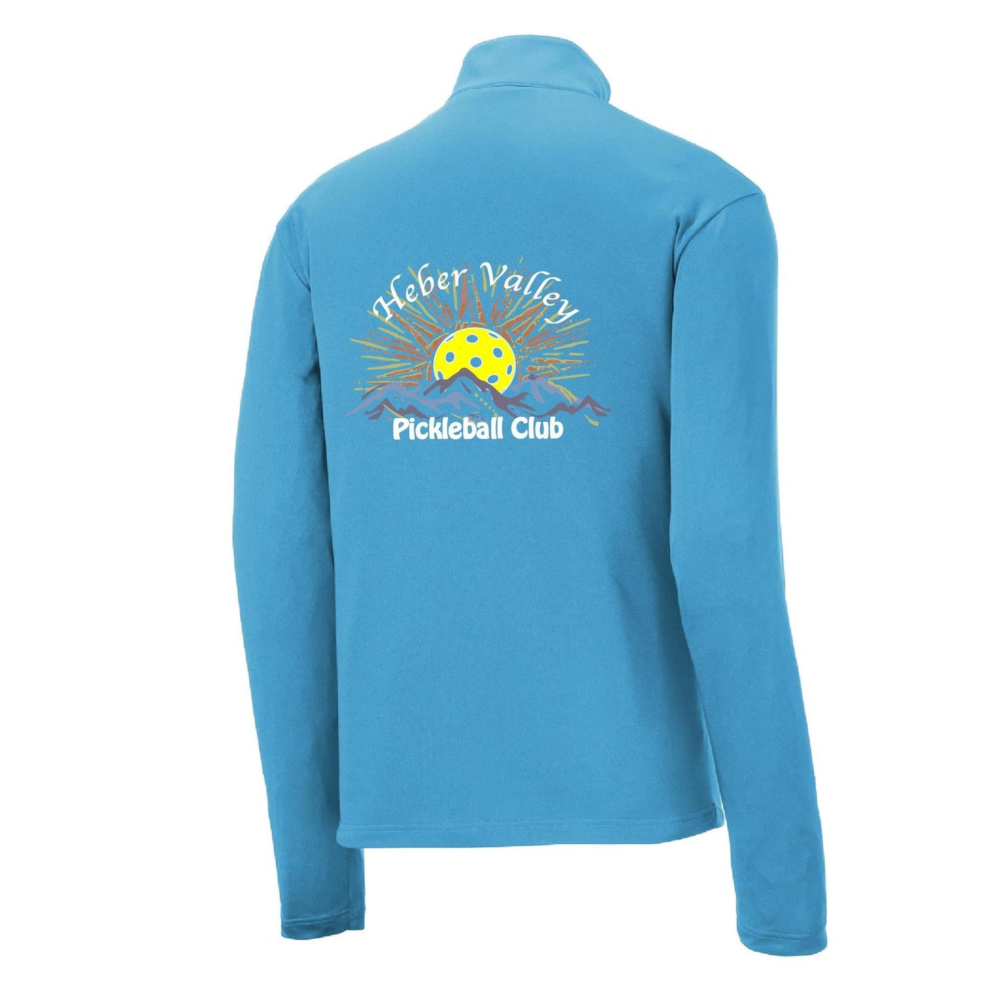 Heber Valley Pickleball Club (Customizable) | Men's 1/4 Zip Long Sleeve Pullover Athletic Performance Shirt | 100% Polyester