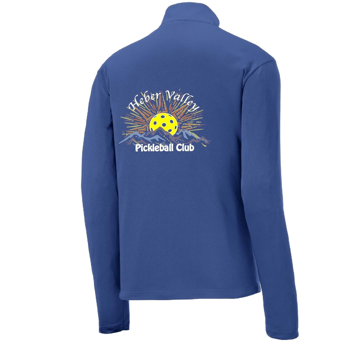Heber Valley Pickleball Club (Customizable) | Men's 1/4 Zip Long Sleeve Pullover Athletic Performance Shirt | 100% Polyester