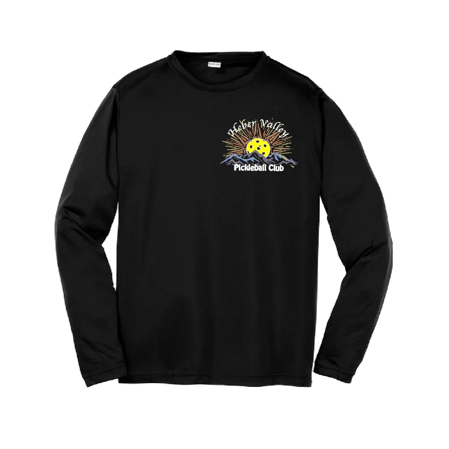 Heber Valley Pickleball Club (Small Design) | Youth Long Sleeve Pickleball Performance T-Shirts | 100% Polyester