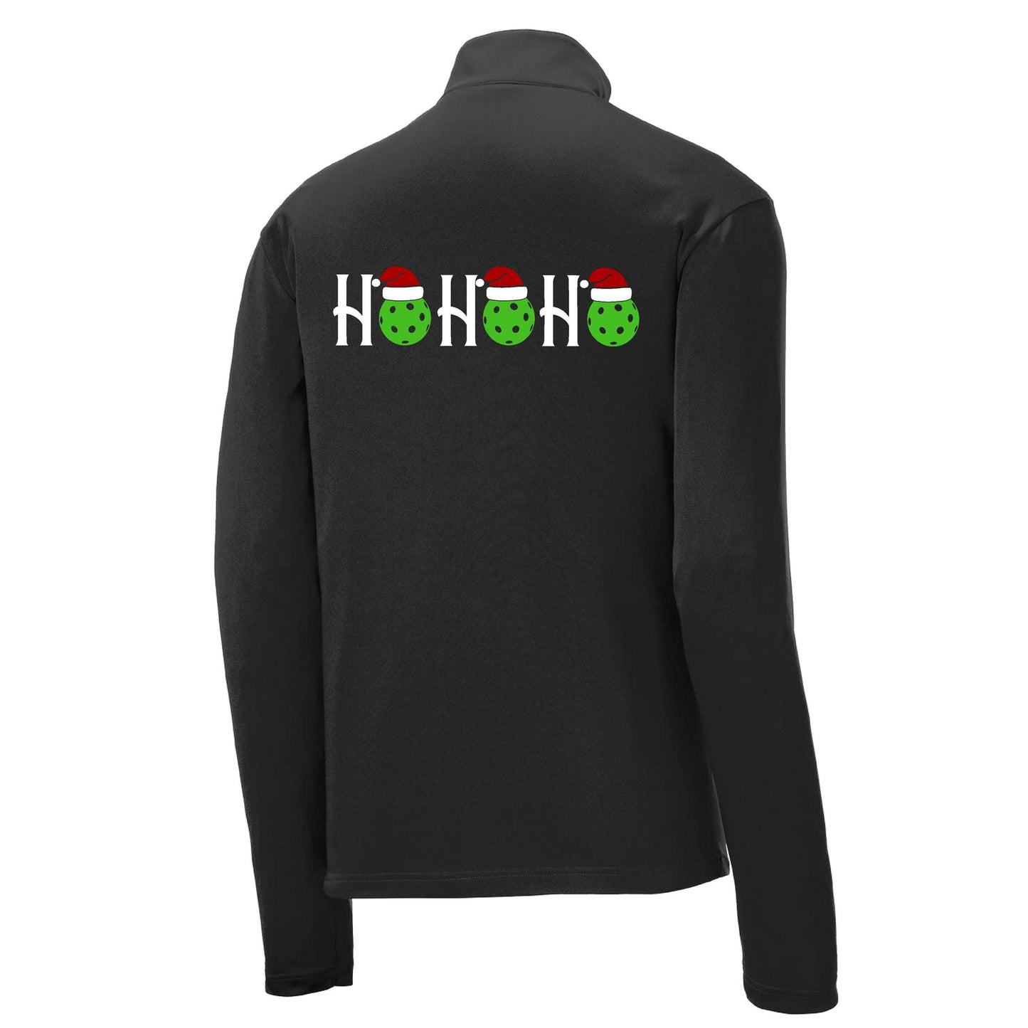 Ho Ho Ho | Men's 1/4 Zip Long Sleeve Pullover Athletic Performance Shirt | 100% Polyester